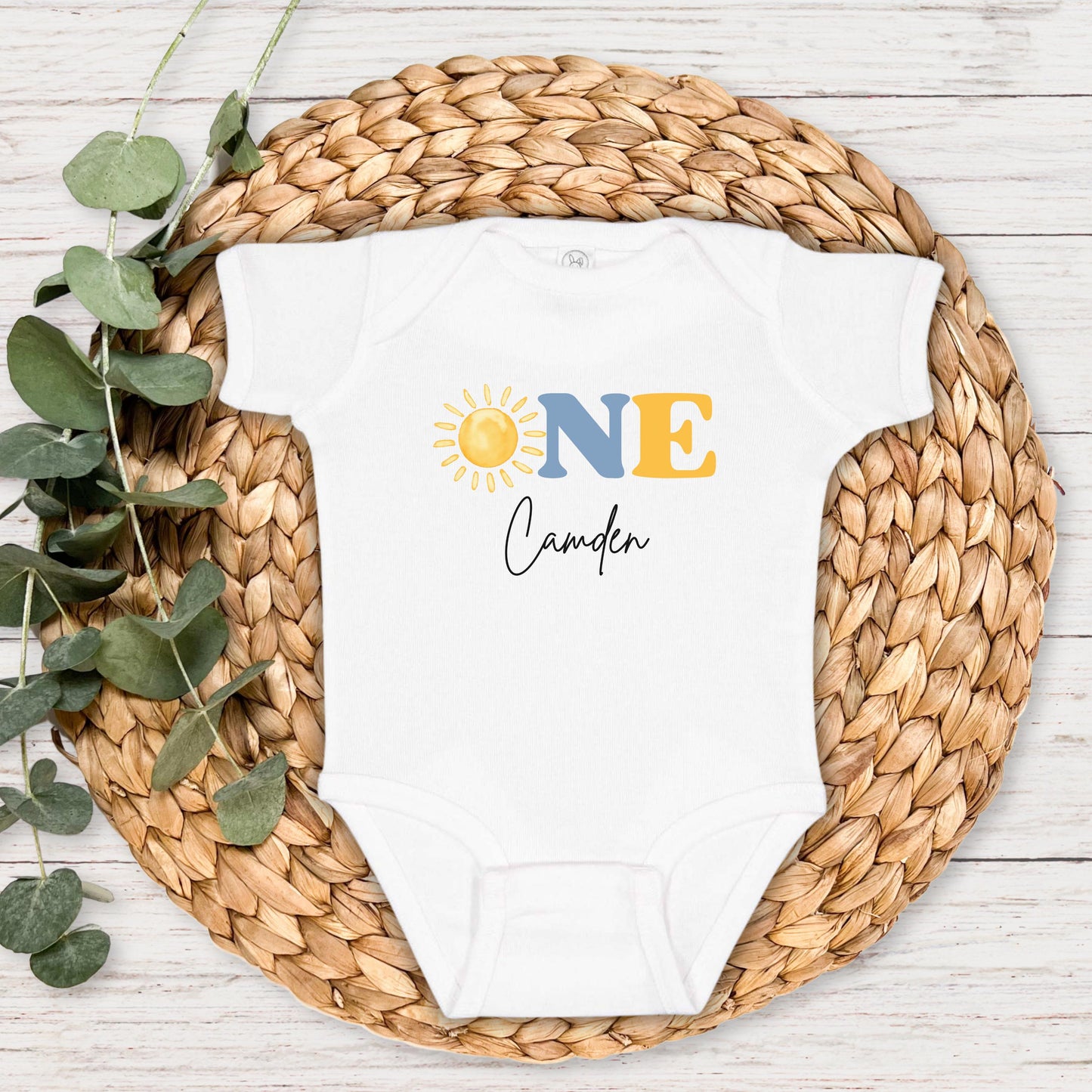 Sunshine First Birthday Shirt: First Trip Around The Sun Outfit for Boy