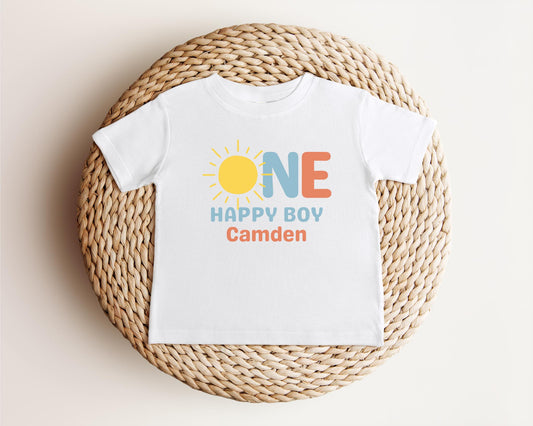 One Happy Boy First Birthday Shirt | 1st Birthday Shirt for Boy | First Trip Around the Sun Outfit