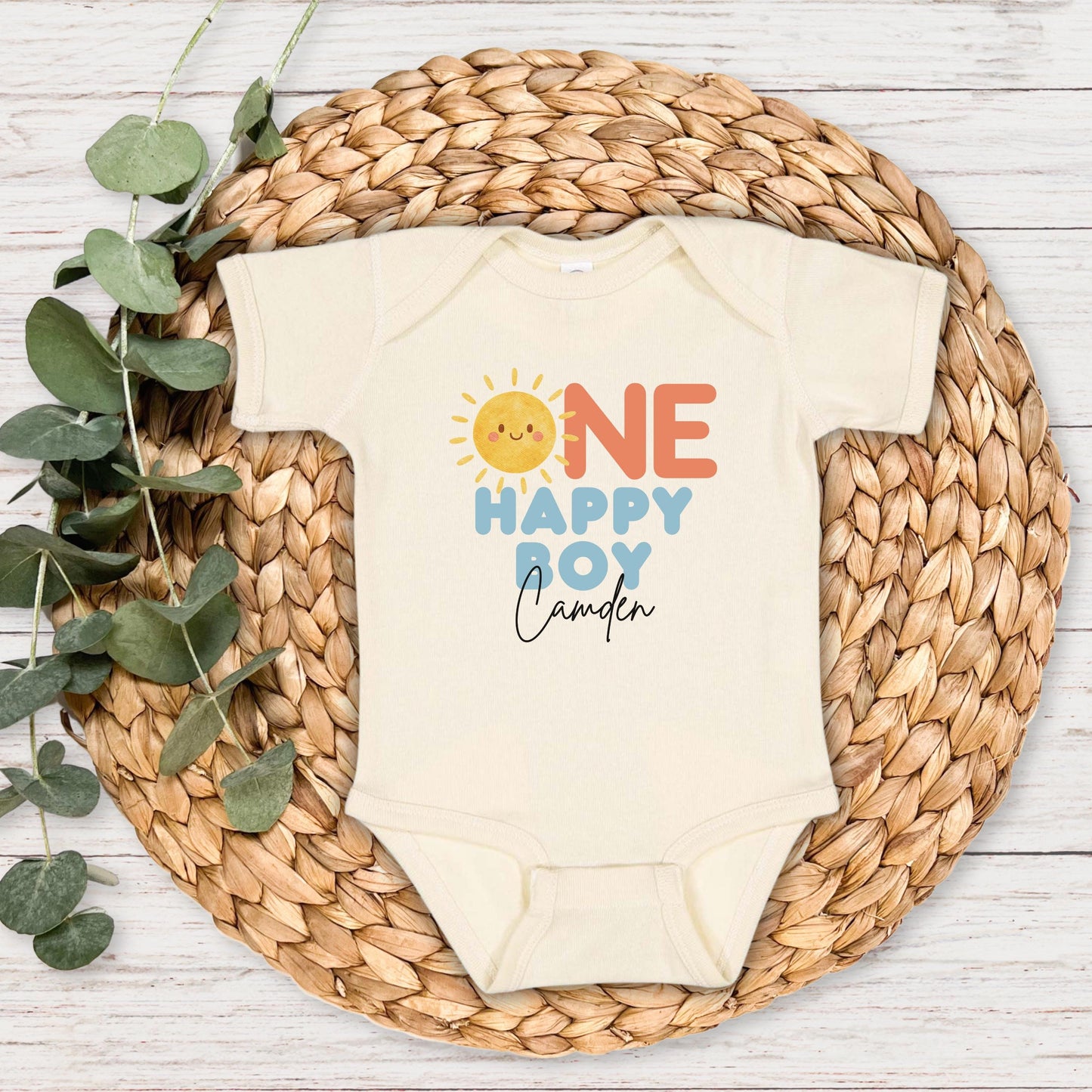 One Happy Boy First Birthday Shirt | 1st Birthday Shirt for Boy | First Trip Around the Sun Outfit