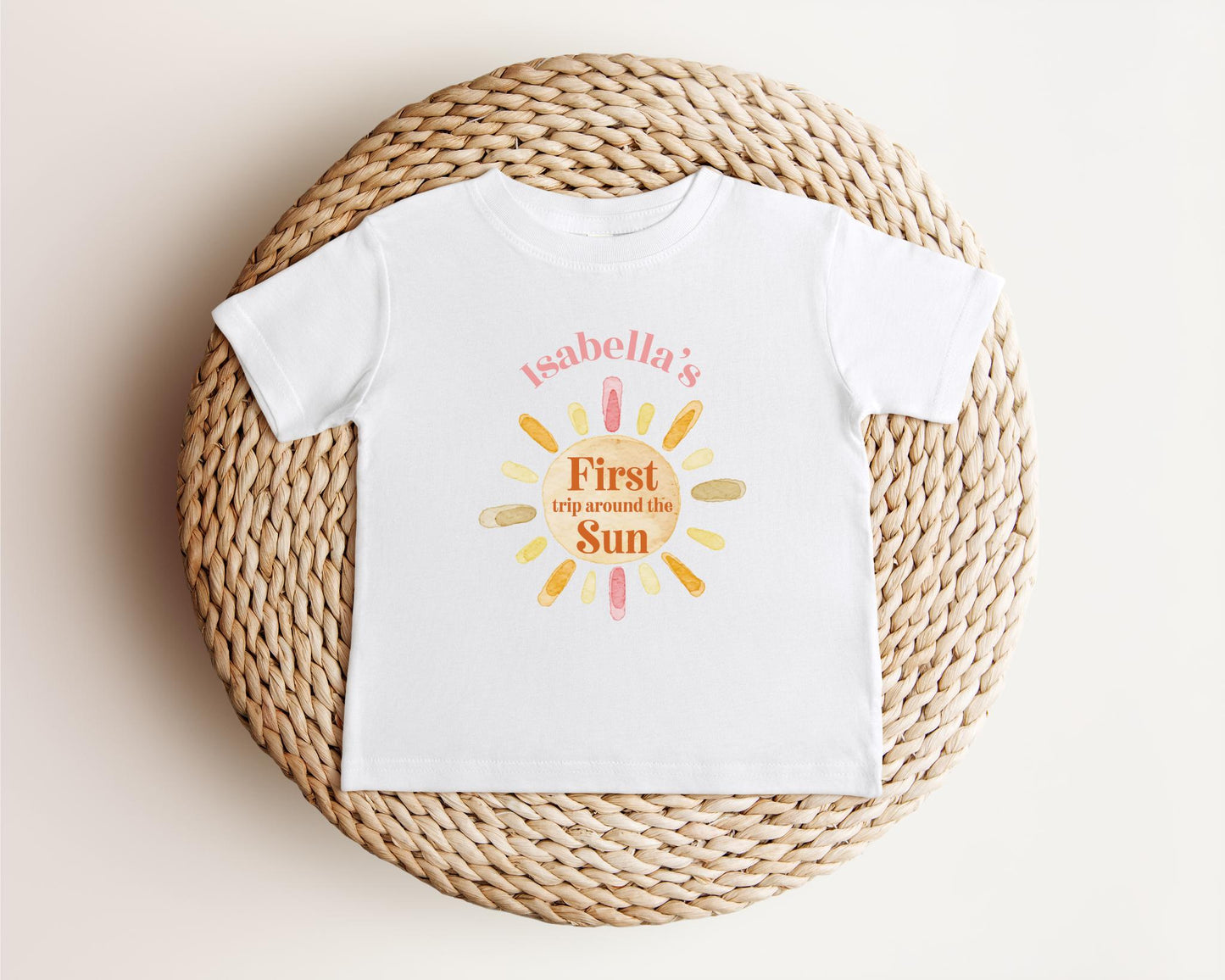 Personalized First Trip Around the Sun Birthday Shirt | Custom 1st Birthday Girl Outfit | Sunshine Birthday