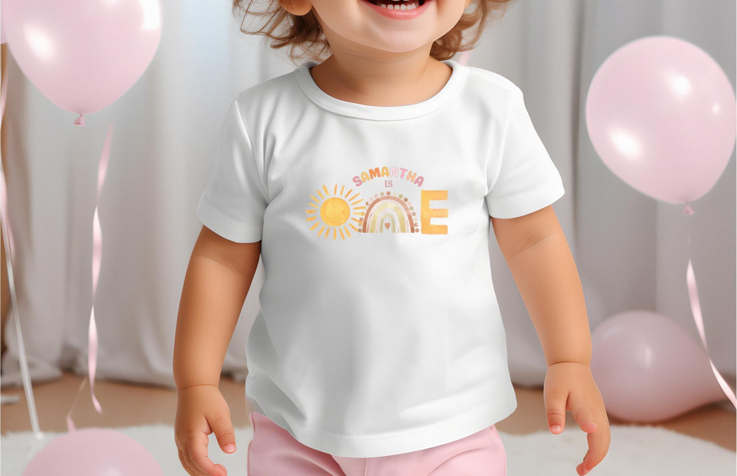 Personalized First Trip Around The Sun Birthday Shirt | Custom 1st Birthday Boho Sunshine Rainbow Outfit