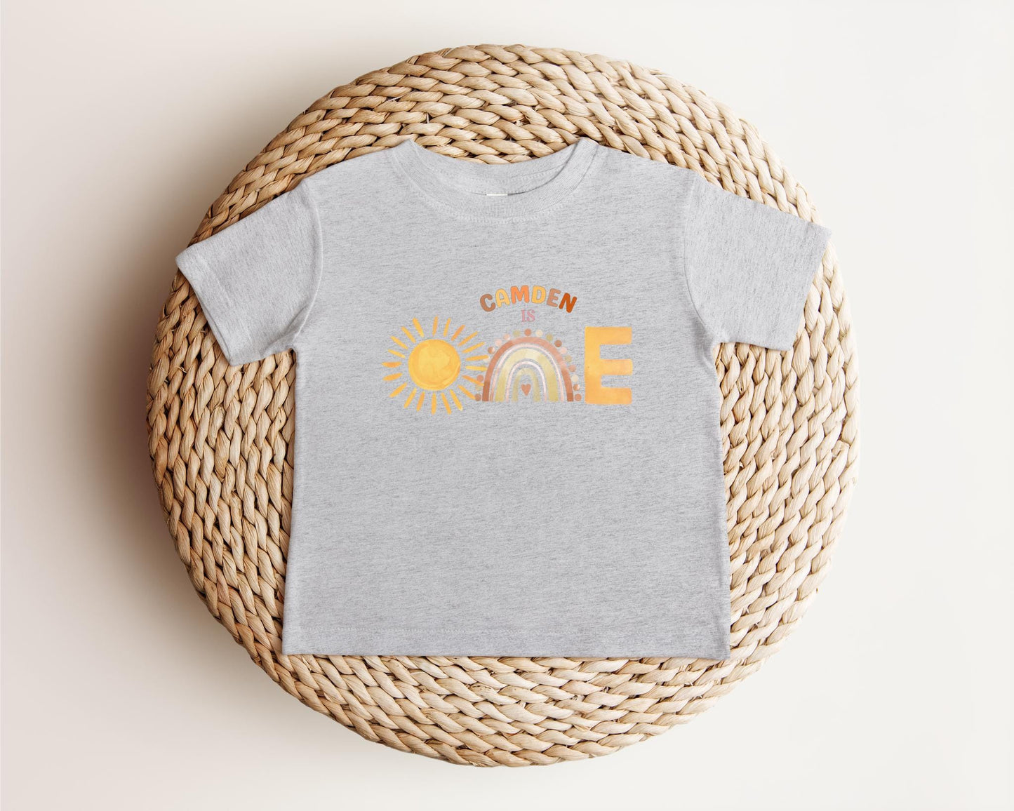 Personalized First Trip Around The Sun Birthday Shirt | Custom 1st Birthday Boho Sunshine Rainbow Outfit