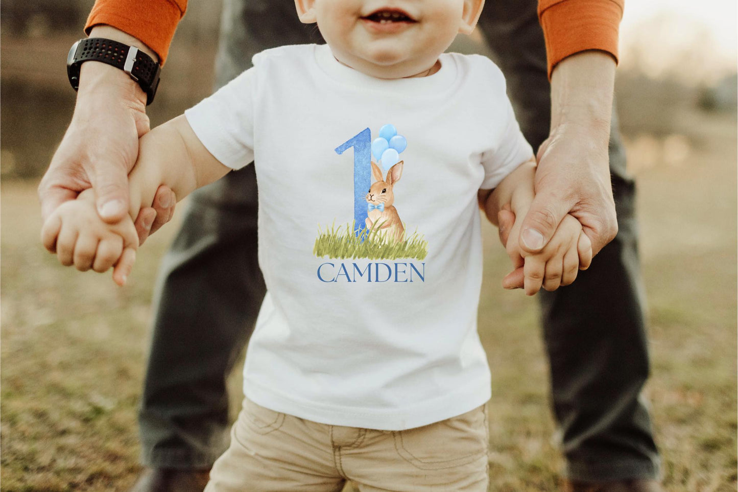 Personalized Bunny First Birthday Tee | Blue Rabbit 1st Birthday Boy Outift | Some Bunny is One | Easter Birthday