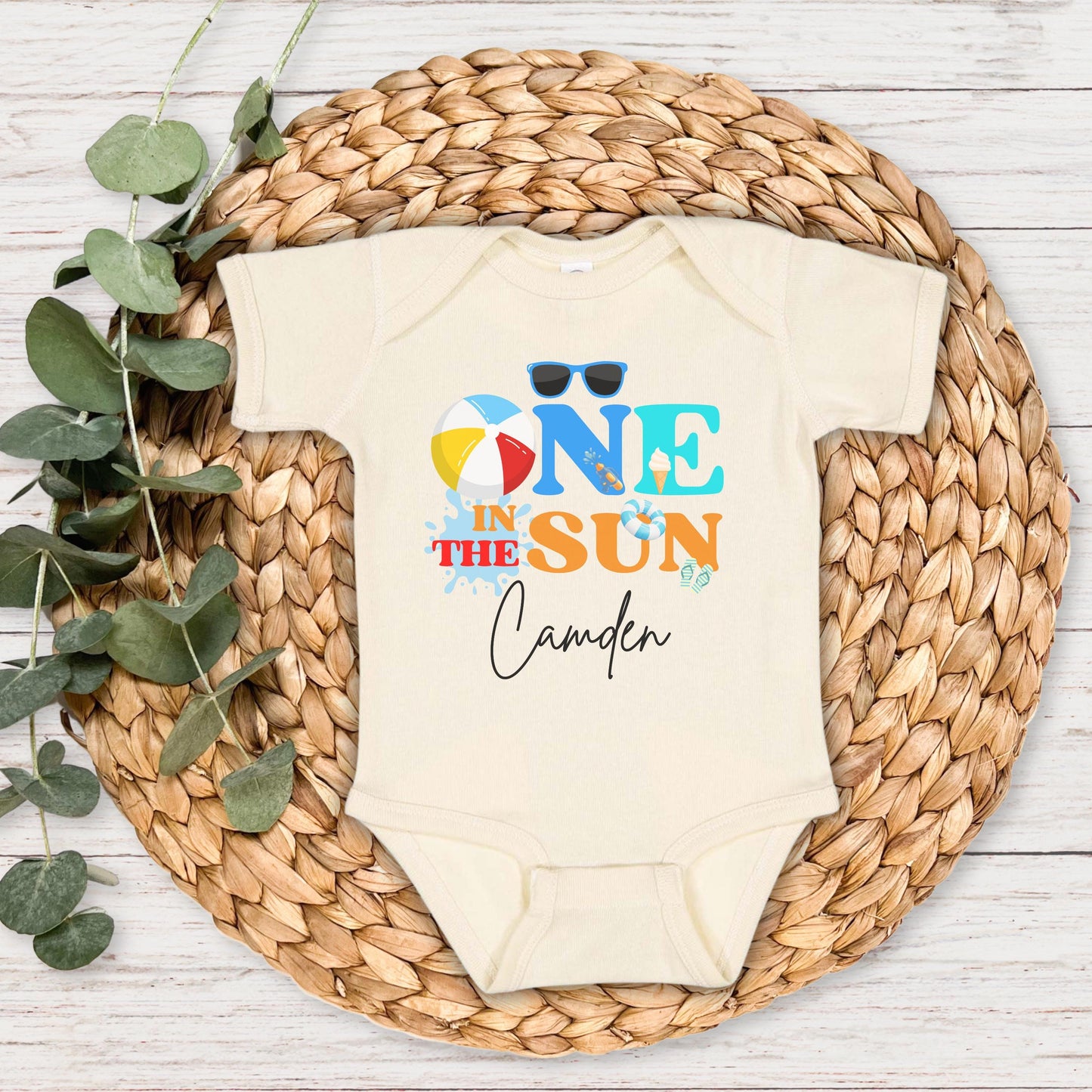 Personalized One In The Sun Pool Party Theme Birthday Boy Shirt | 1st Birthday Outfit | Summer Splish Splash Swimming Pool Birthday Party