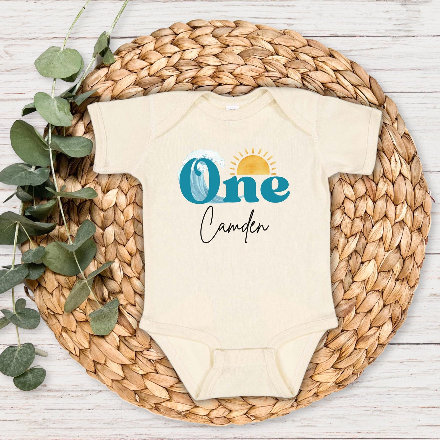 Personalized Surf First Birthday Shirt | The Big One Shirt | 1st Birthday Tee | Catch A Wave Birthday Outfit | Toddler Boy Surfer