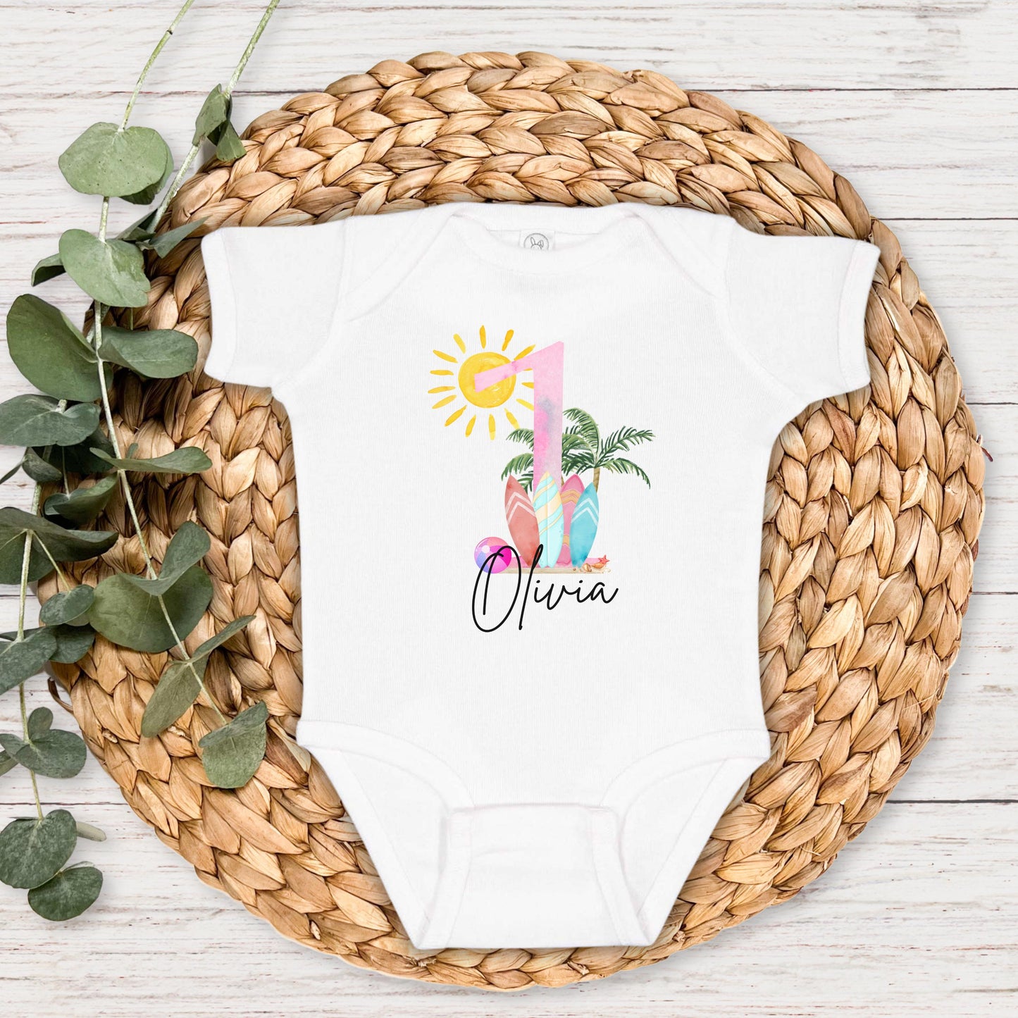 Personalized Surf First Birthday Shirt | The Big One Shirt | 1st Birthday Tee | Catch A Wave Birthday Outfit | Surfs Up