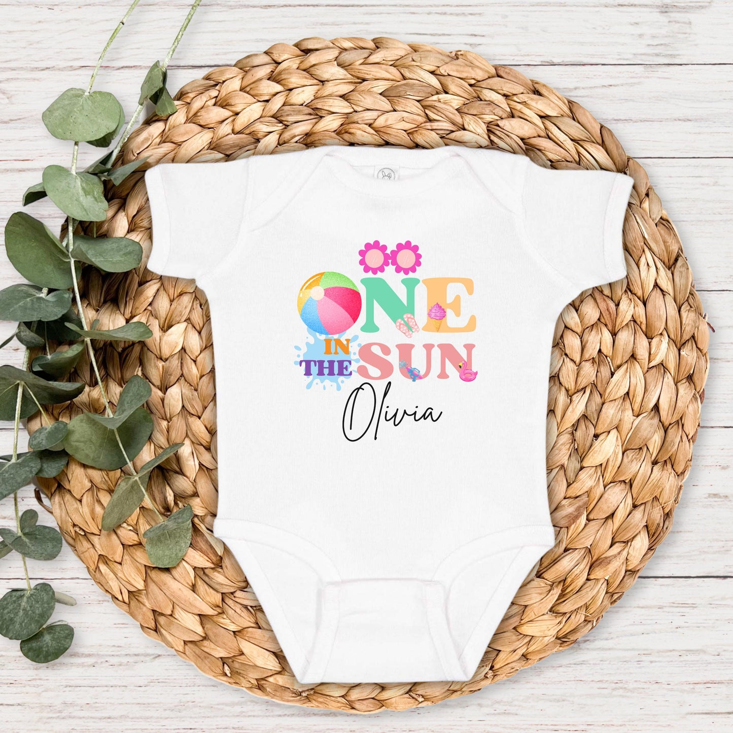Personalized One In The Sun Pool Party Theme Birthday Girl Shirt | 1st Birthday Outfit | Summer Splish Splash Swimming Birthday Party