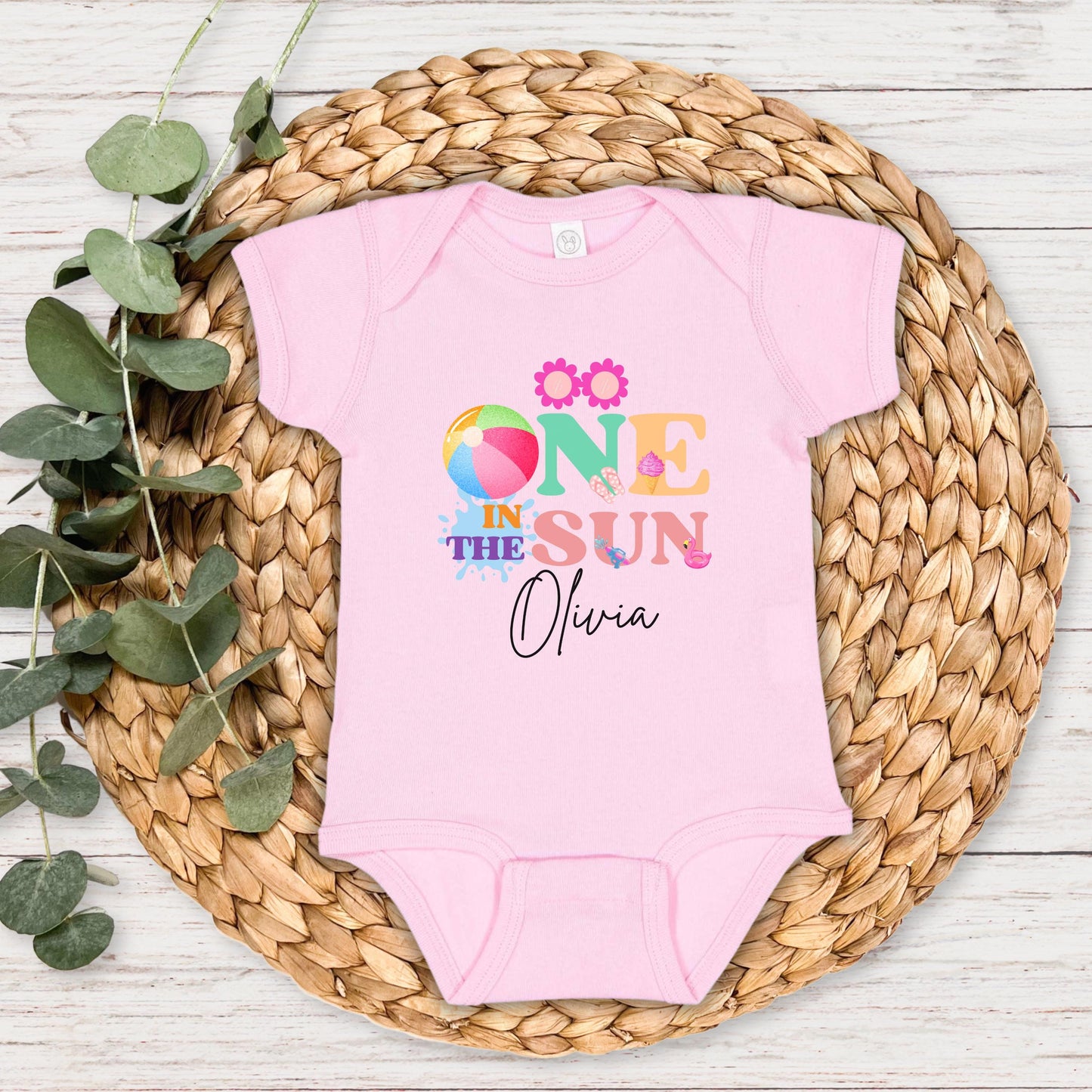 Personalized One In The Sun Pool Party Theme Birthday Girl Shirt | 1st Birthday Outfit | Summer Splish Splash Swimming Birthday Party