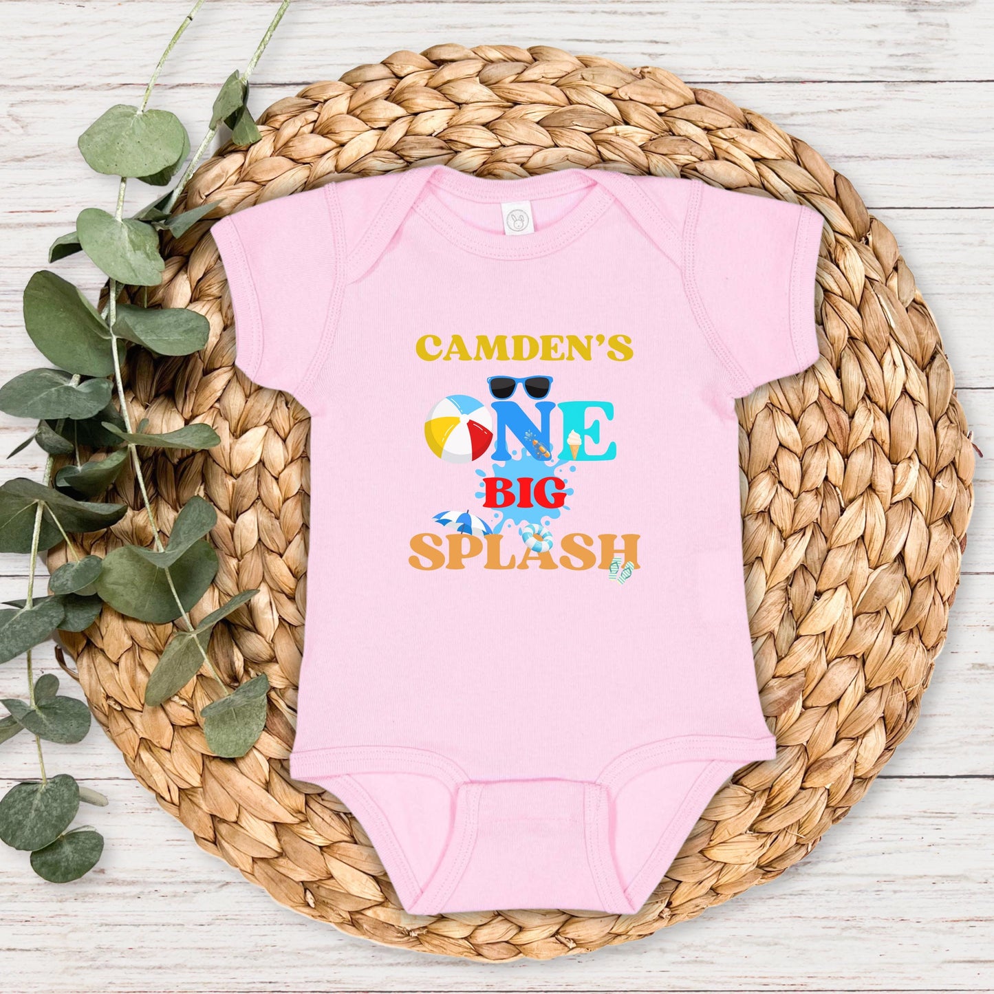 Personalized One Big Splash Pool Party Theme Birthday Boy Shirt | 1st Birthday Outfit | Summer Splish Splash Swimming Pad Birthday