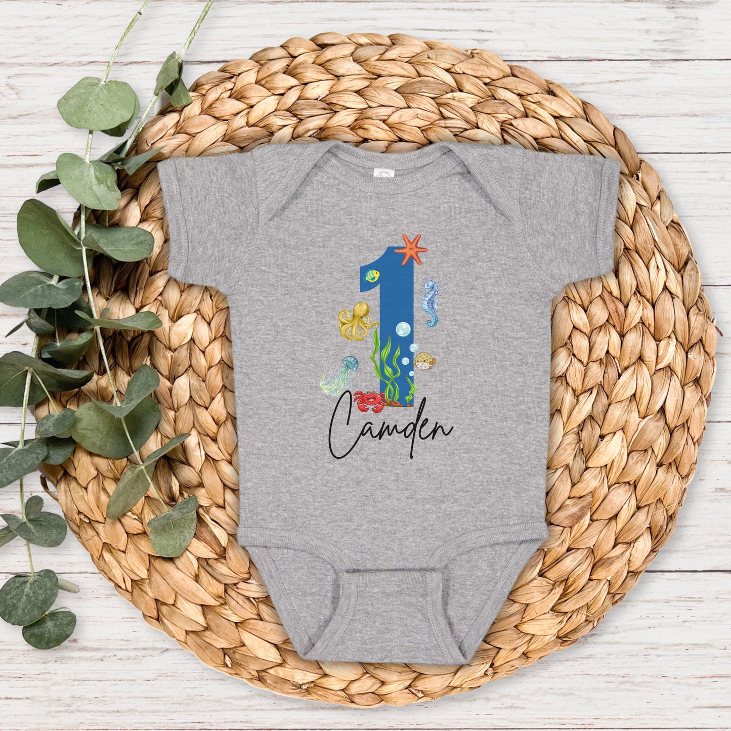 Personalized Under the Sea First Birthday Shirt | Ocean Animals Birthday Tee | Sea Animals 1st Birthday Outfit | Sea Aquarium Shirt