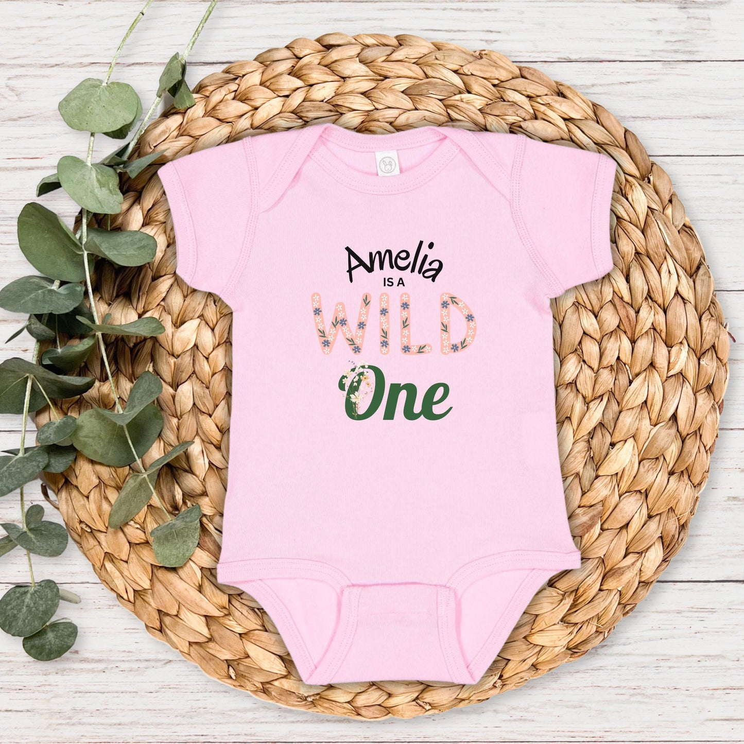 Personalized Wild One First Birthday Floral Shirt | Boho 1st Birthday Girl's Outfit | Wild Flower Birthday Party Birthday Party