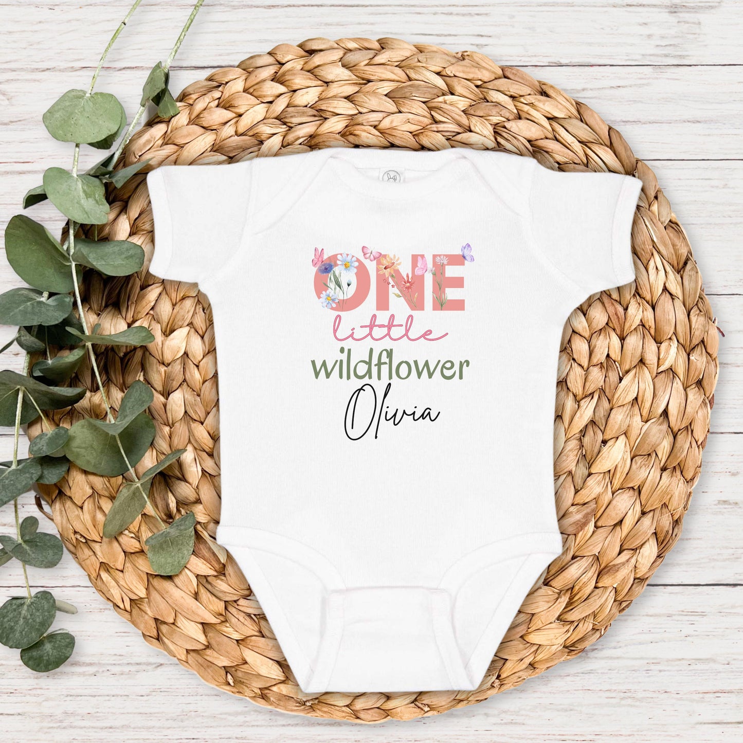 Personalized One Little Wildflower Floral First Birthday Shirt | 1st Birthday Girl Flower Outfit
