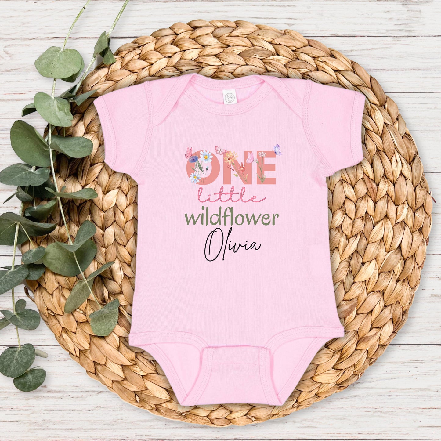 Personalized One Little Wildflower Floral First Birthday Shirt | 1st Birthday Girl Flower Outfit