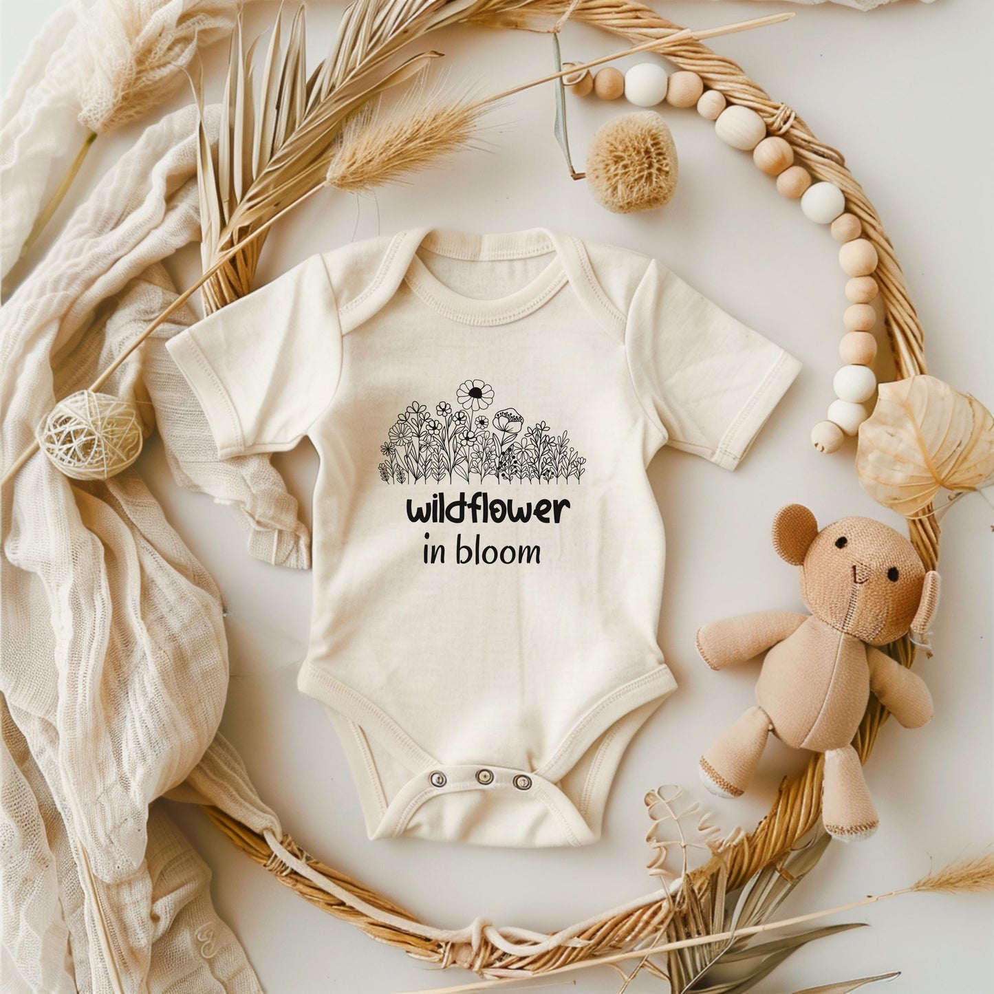 Personalized Kids Floral Shirt | Boho Wildflower Tee for Spring and Summer
