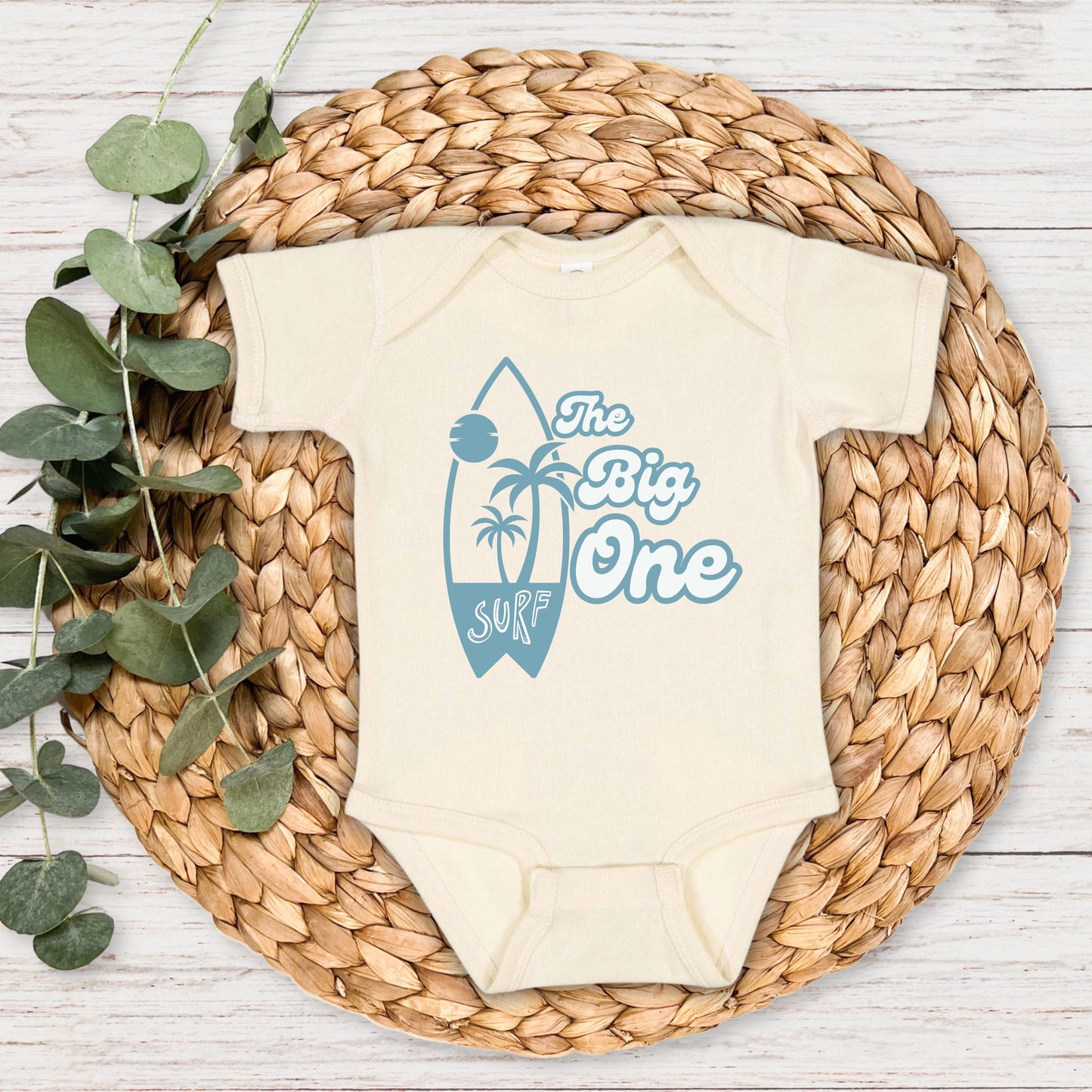 Personalized Beach Surfboard First Birthday Shirt | The Big One Boy Girl Surfing 1st Birthday Outfit