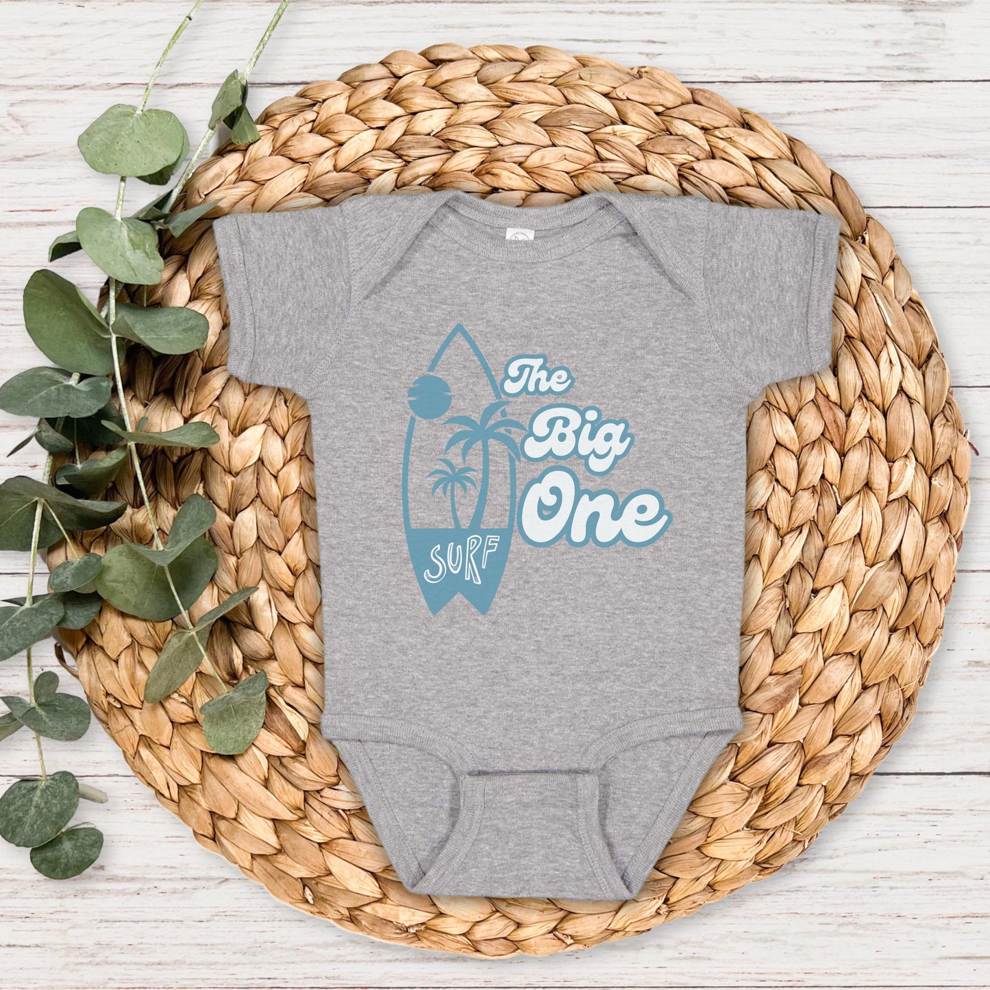 Personalized Beach Surfboard First Birthday Shirt | The Big One Boy Girl Surfing 1st Birthday Outfit