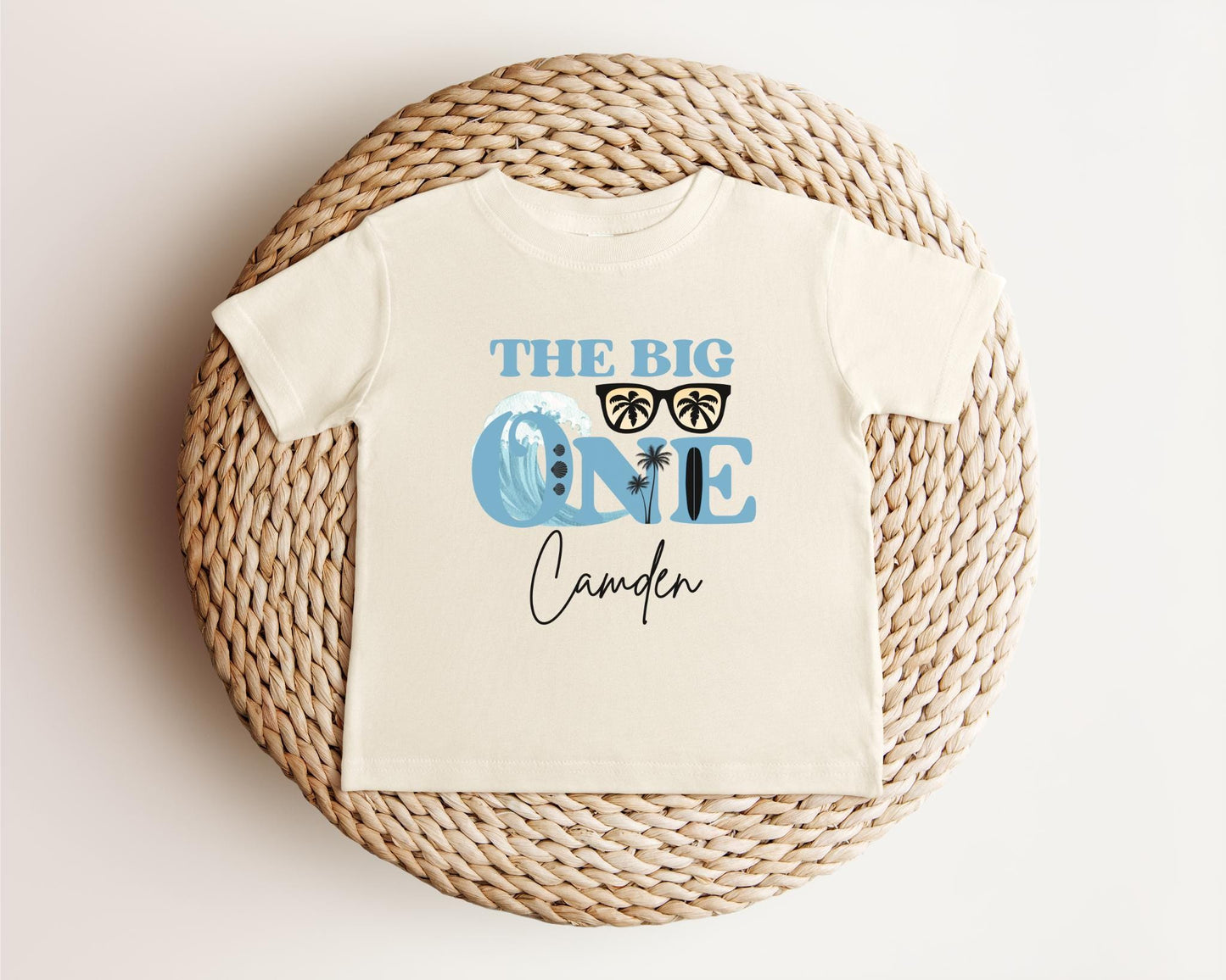Personalized The Big One Boy Surfing First Birthday Shirt | Beach Surfboard 1st Birthday Outfit