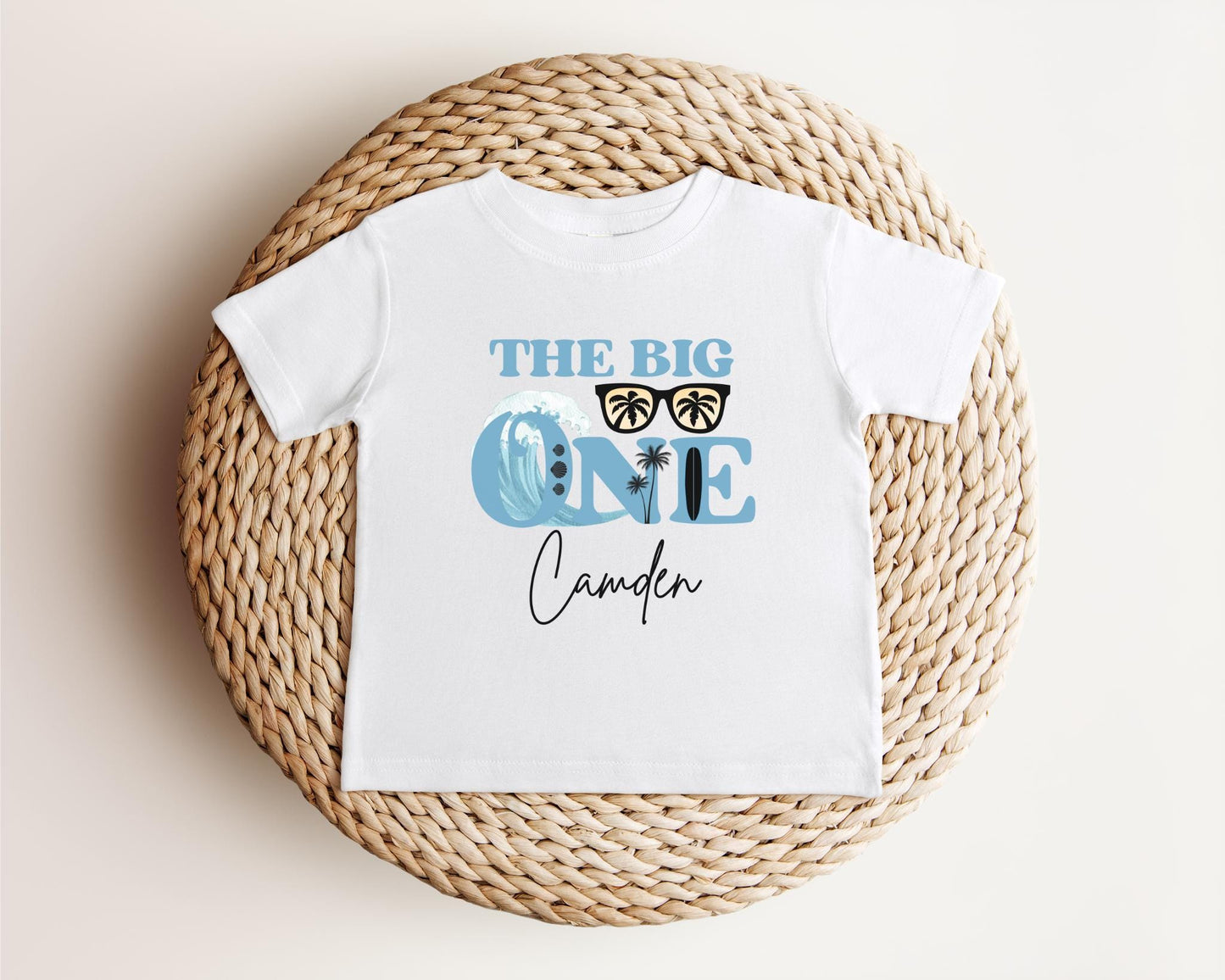 Personalized The Big One Boy Surfing First Birthday Shirt | Beach Surfboard 1st Birthday Outfit