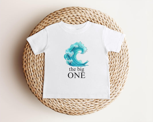 The Big One First Birthday Shirt | Surf 1st Birthday Outfit | Boy Girl Surfer Birthday T-Shirt | Beach Ocean Wave Tee