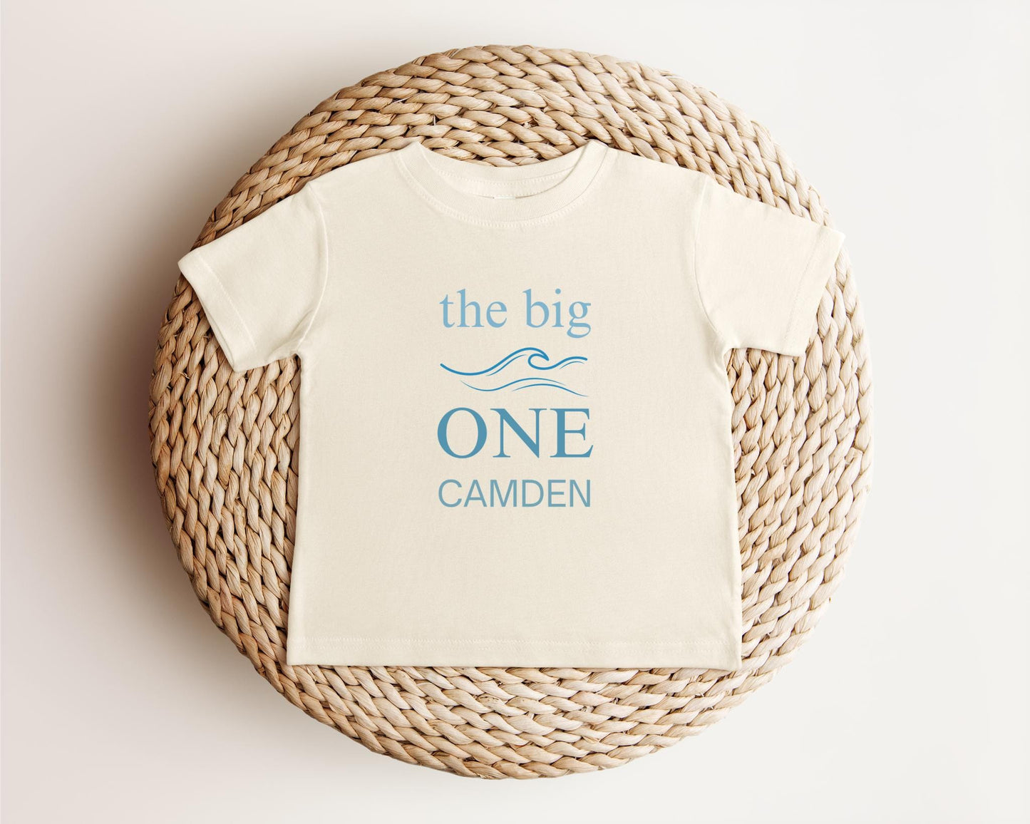 Personalized The Big One First Birthday Shirt | Surf 1st Birthday Outfit | Boy Girl Surfer Birthday T-Shirt | Beach Ocean Wave Tee