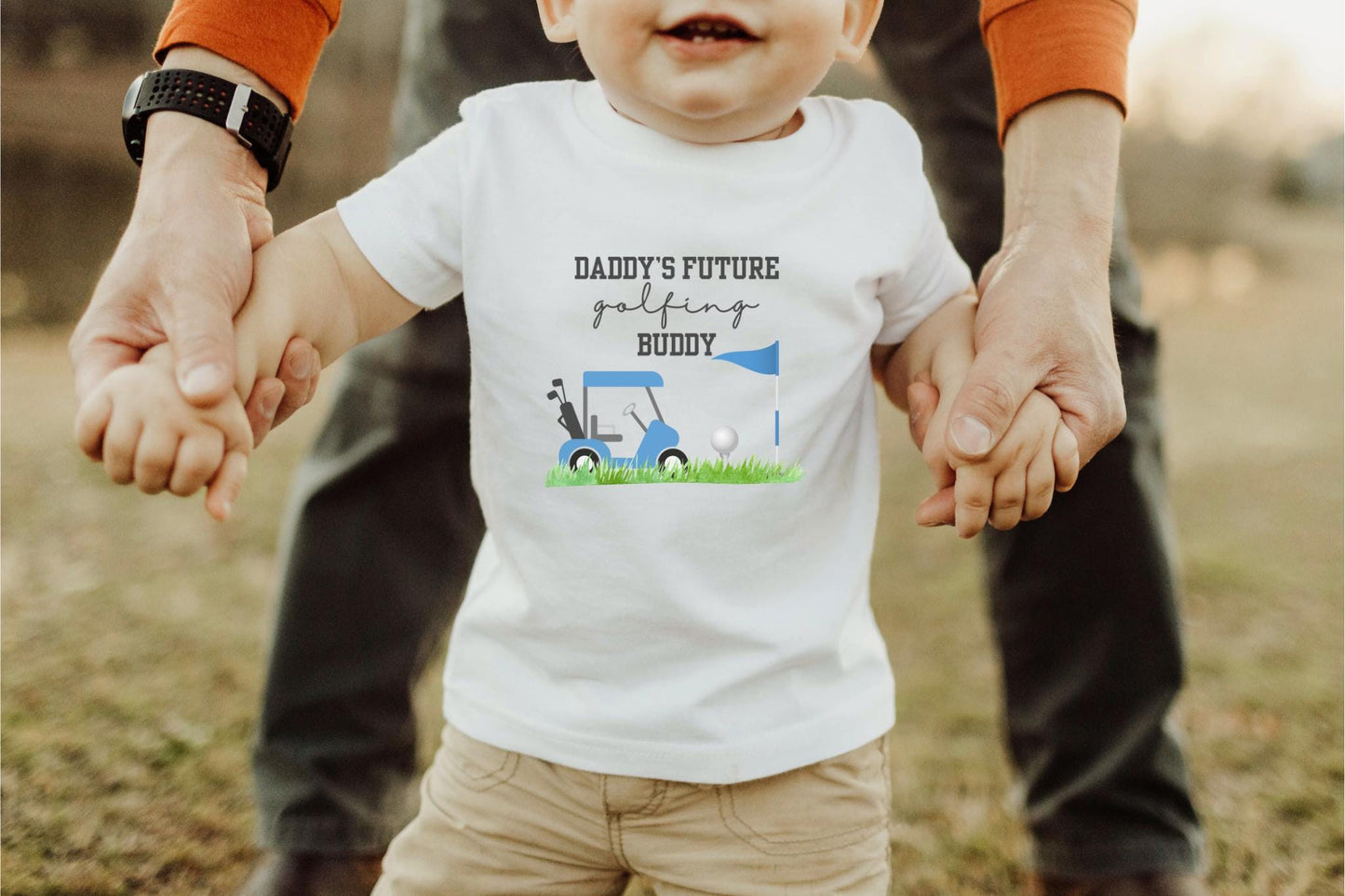 Daddy's Future Golf Buddy | Personalized Sports Outfit | Newborn Baby Shower Gift | Pregnancy Announcement to Husband | New Dad