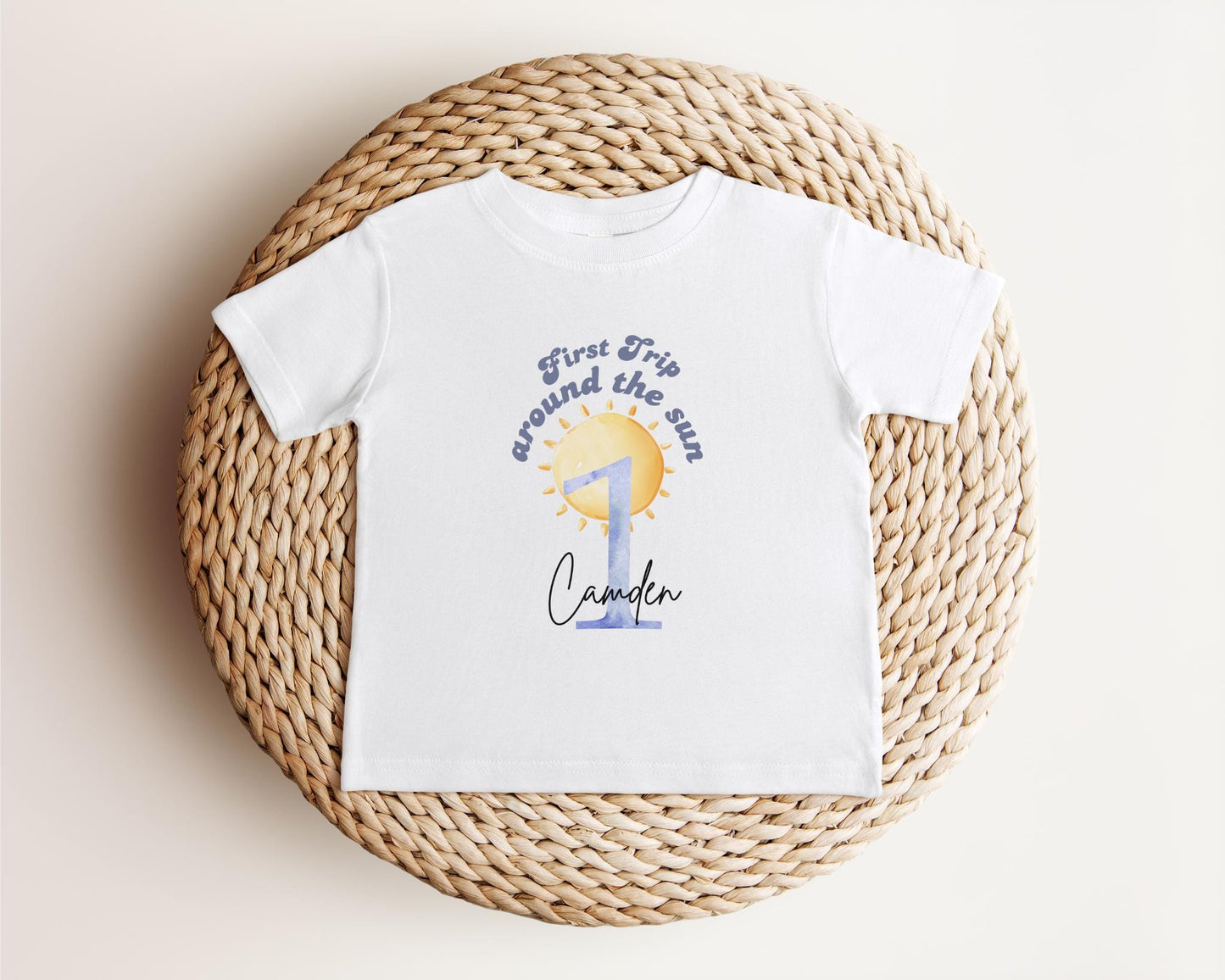 First Trip Around the Sun Birthday Shirt | 1st Trip Around the Sun Baby Boy Birthday Outfit | Sunshine Birthday T-Shirts | Toddler Tee