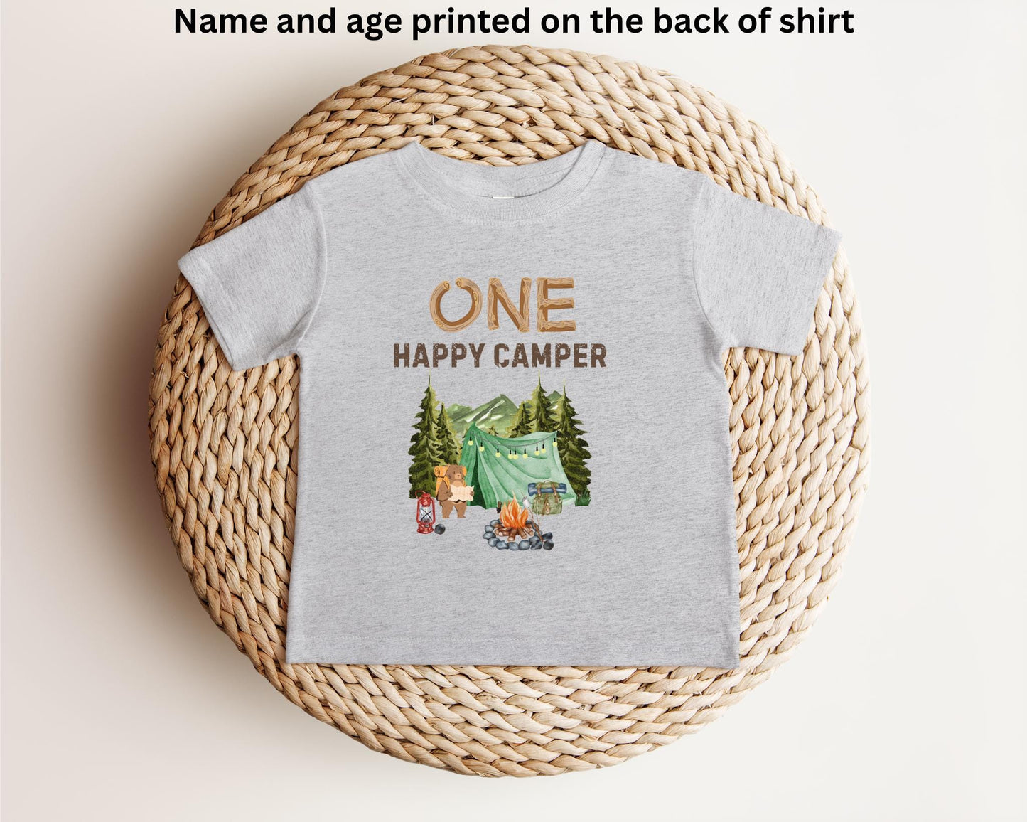 Personalized One Happy Camper First Birthday Shirt | Camping 1st Birthday Outfit | Camping Theme Party | Custom Happy Camper Birthday
