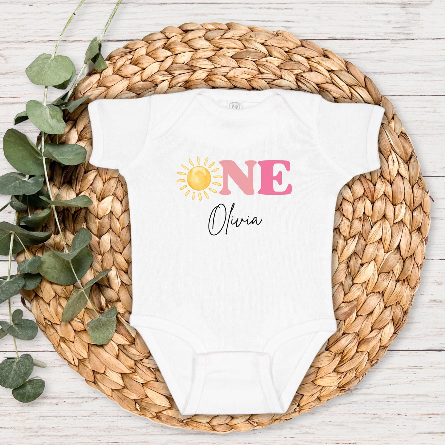 Sunshine First Birthday Shirt: First Trip Around The Sun Outfit for Girl