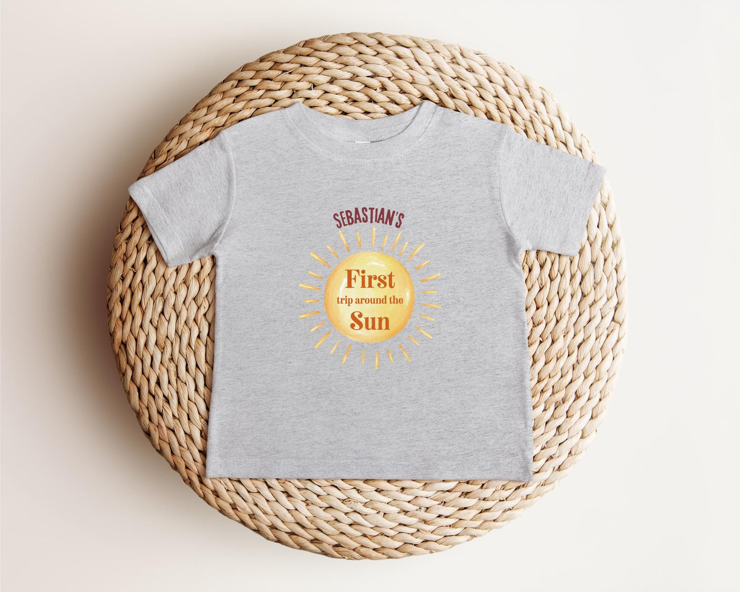 Personalized First Trip Around the Sun Birthday Shirt | Custom 1st Birthday Boy Outfit | Sunshine Birthday