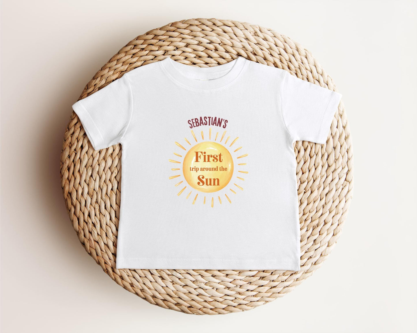 Personalized First Trip Around the Sun Birthday Shirt | Custom 1st Birthday Boy Outfit | Sunshine Birthday