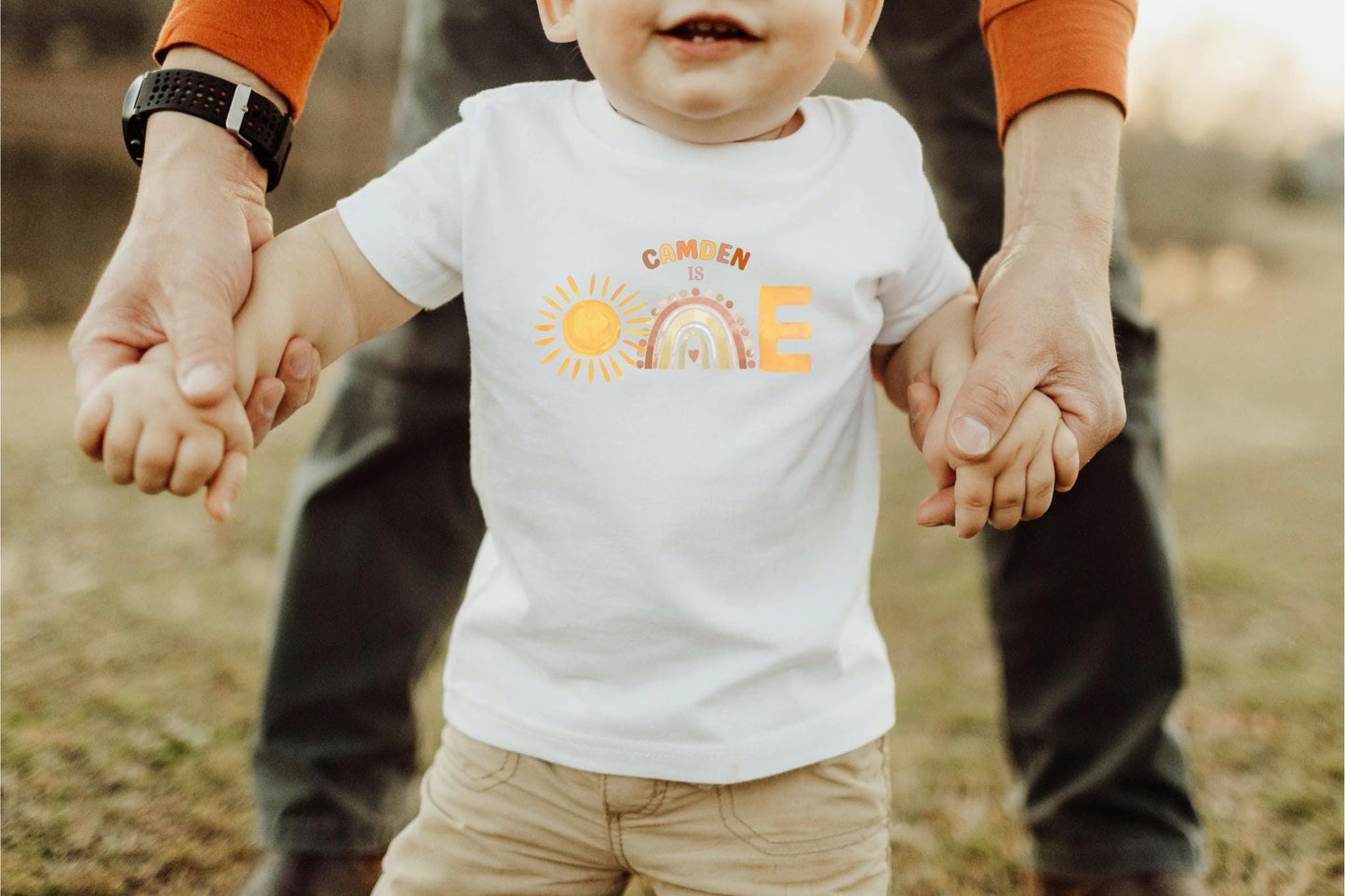 Personalized First Trip Around The Sun Birthday Shirt | Custom 1st Birthday Boho Sunshine Rainbow Outfit