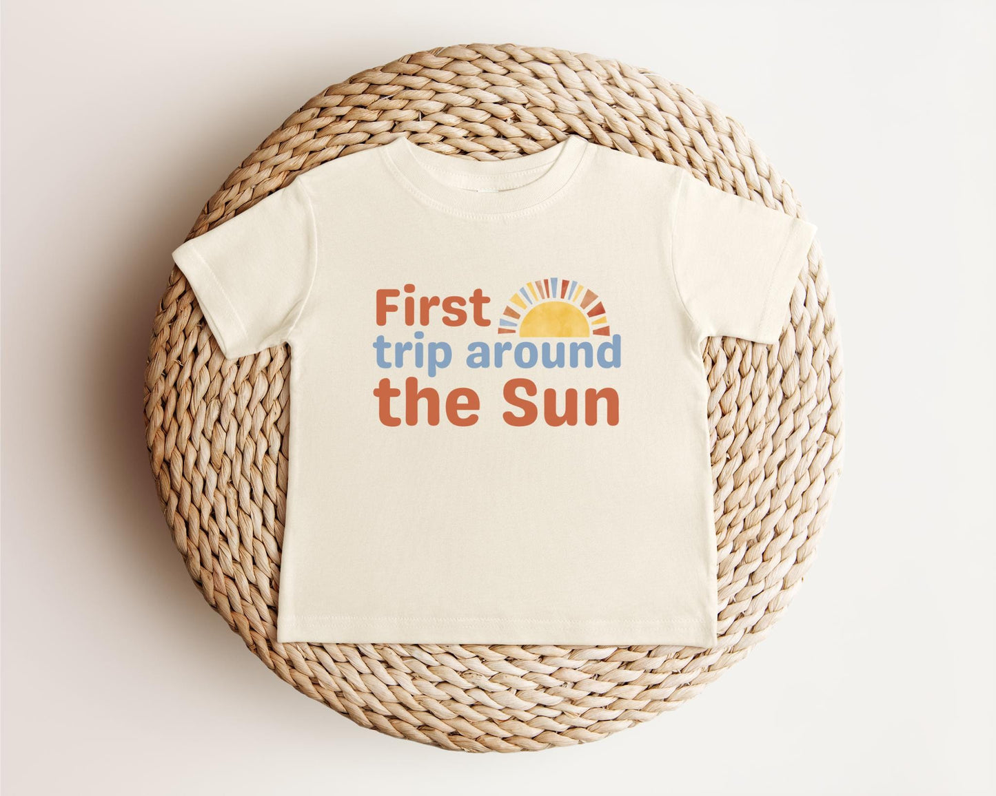 First Trip Around the Sun Frist Birthday Shirt | 1st Birthday Outfit for Boy | Boho Retro Sunshine Birthday Tee