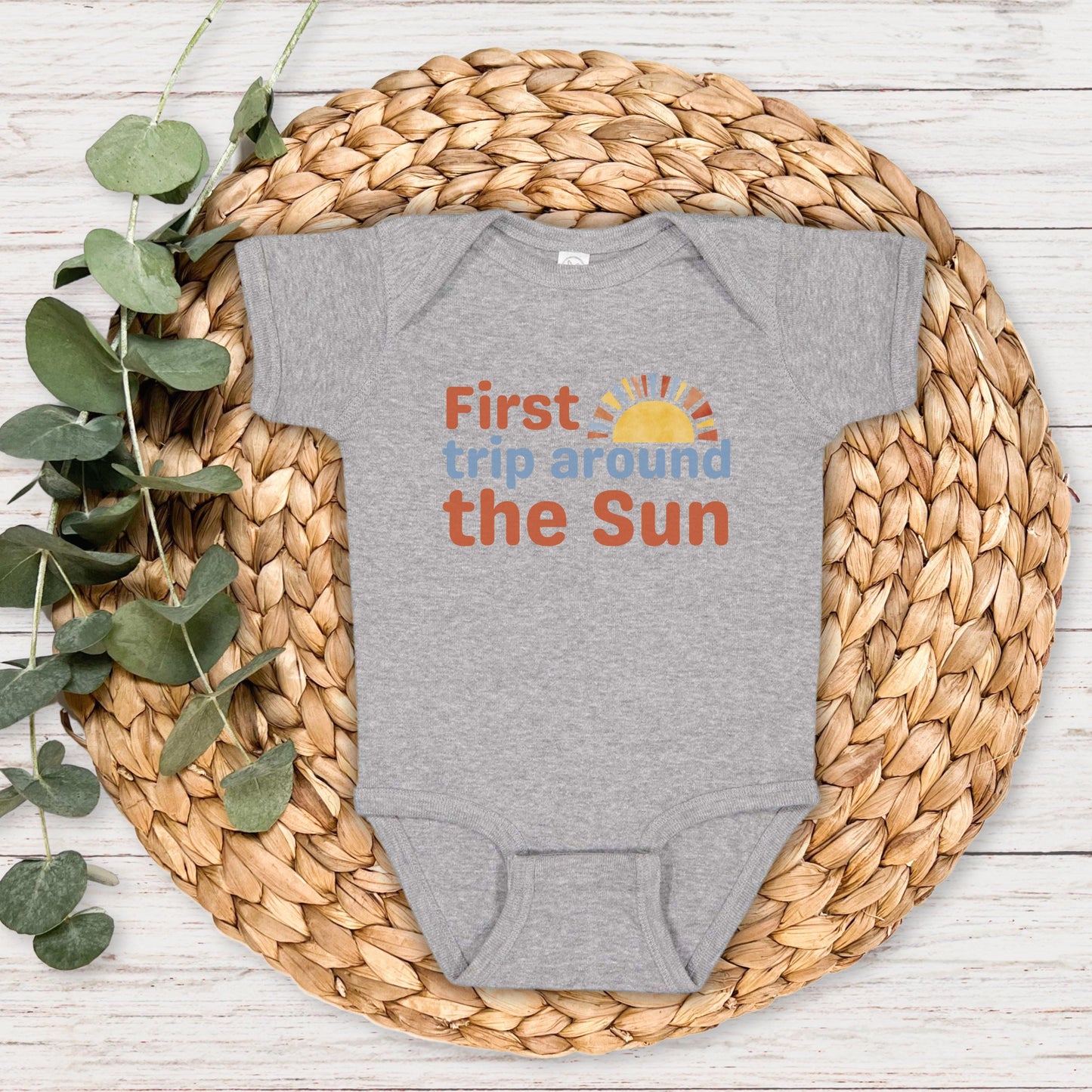 First Trip Around the Sun Frist Birthday Shirt | 1st Birthday Outfit for Boy | Boho Retro Sunshine Birthday Tee