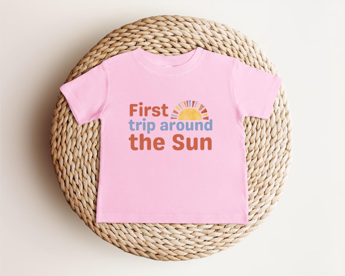 First Trip Around the Sun Frist Birthday Shirt | 1st Birthday Outfit for Boy | Boho Retro Sunshine Birthday Tee