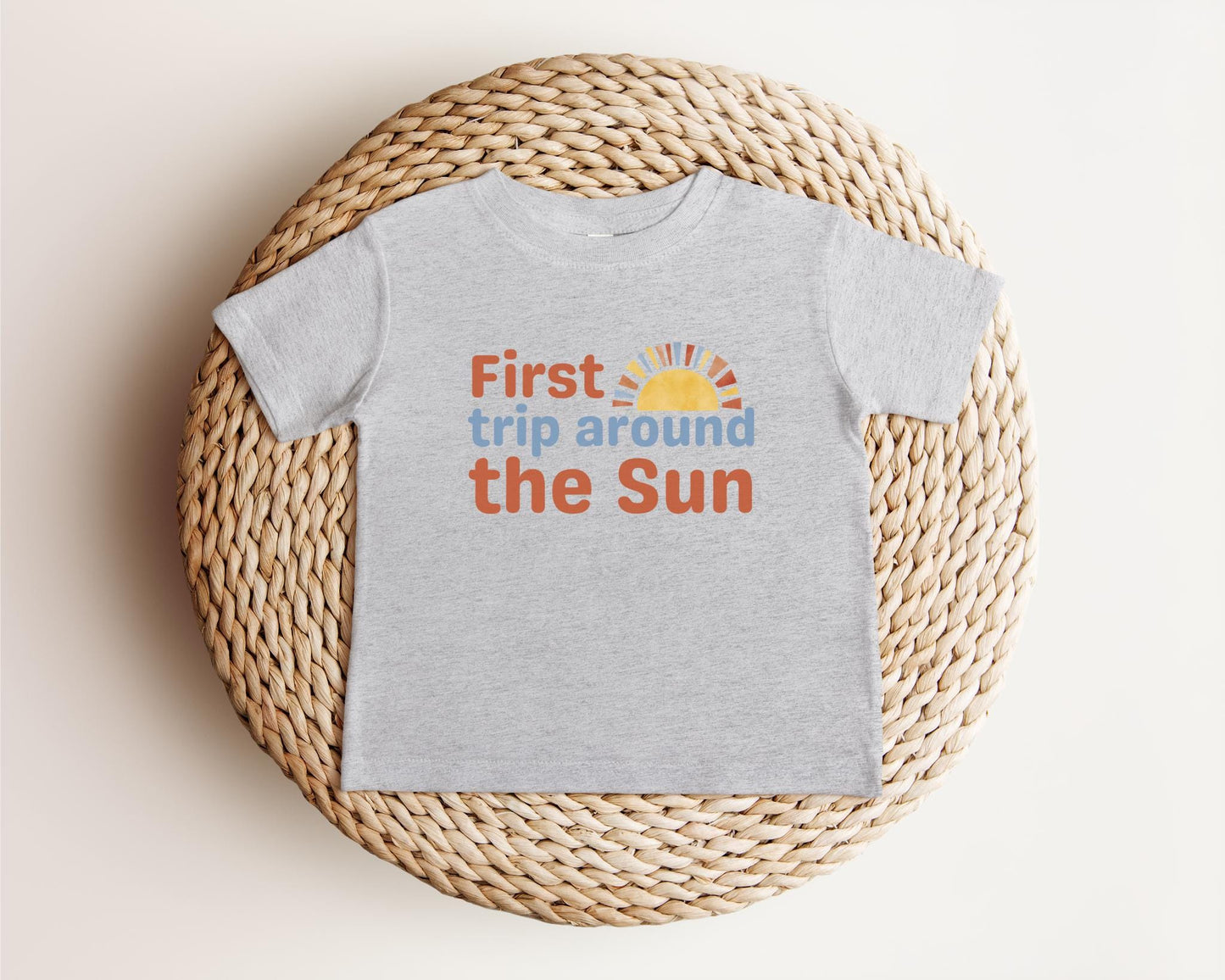 First Trip Around the Sun Frist Birthday Shirt | 1st Birthday Outfit for Boy | Boho Retro Sunshine Birthday Tee