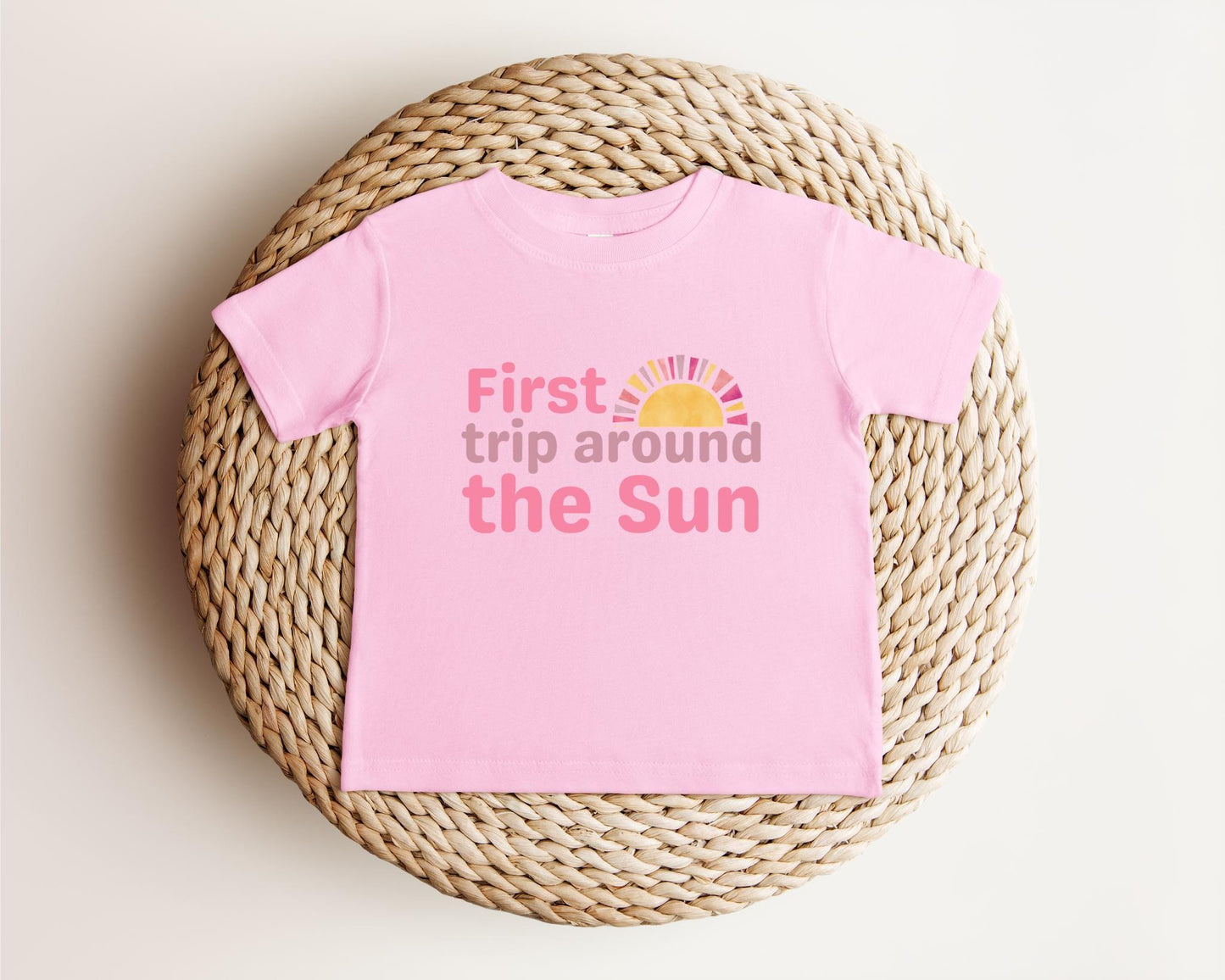 First Trip Around the Sun Frist Birthday Shirt | 1st Birthday Outfit for Girl | Boho Retro Sunshine Birthday Tee