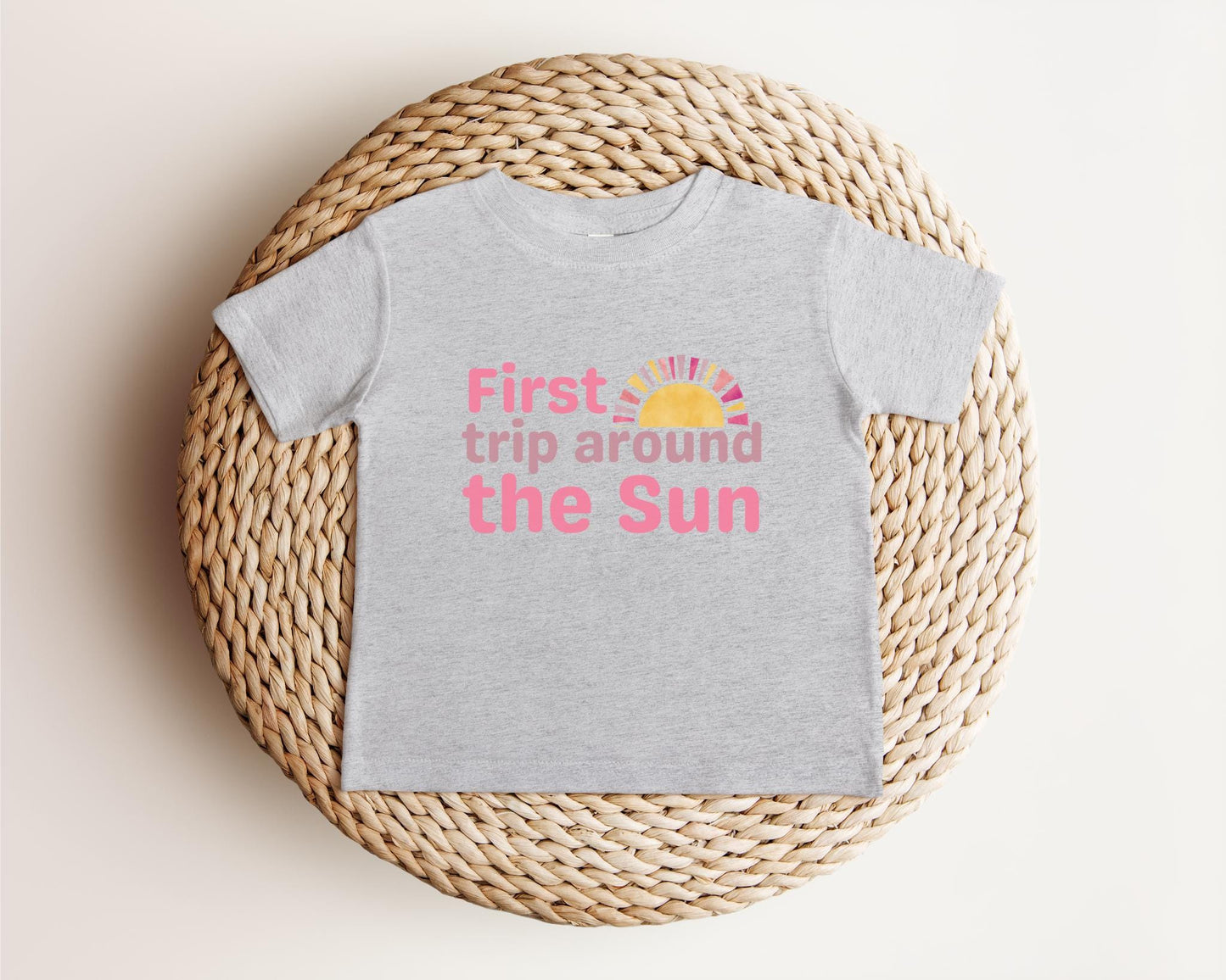 First Trip Around the Sun Frist Birthday Shirt | 1st Birthday Outfit for Girl | Boho Retro Sunshine Birthday Tee