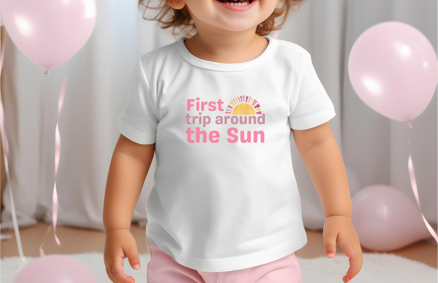 First Trip Around the Sun Frist Birthday Shirt | 1st Birthday Outfit for Girl | Boho Retro Sunshine Birthday Tee
