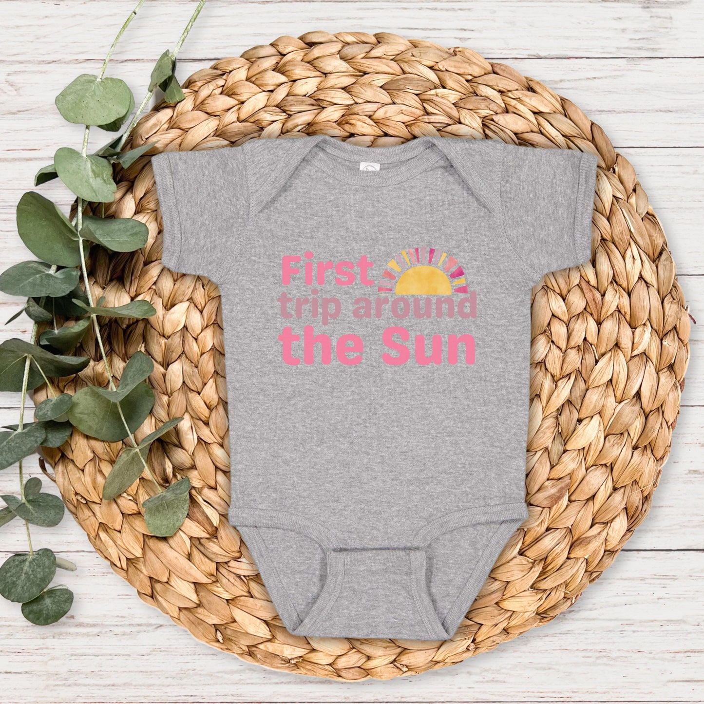First Trip Around the Sun Frist Birthday Shirt | 1st Birthday Outfit for Girl | Boho Retro Sunshine Birthday Tee