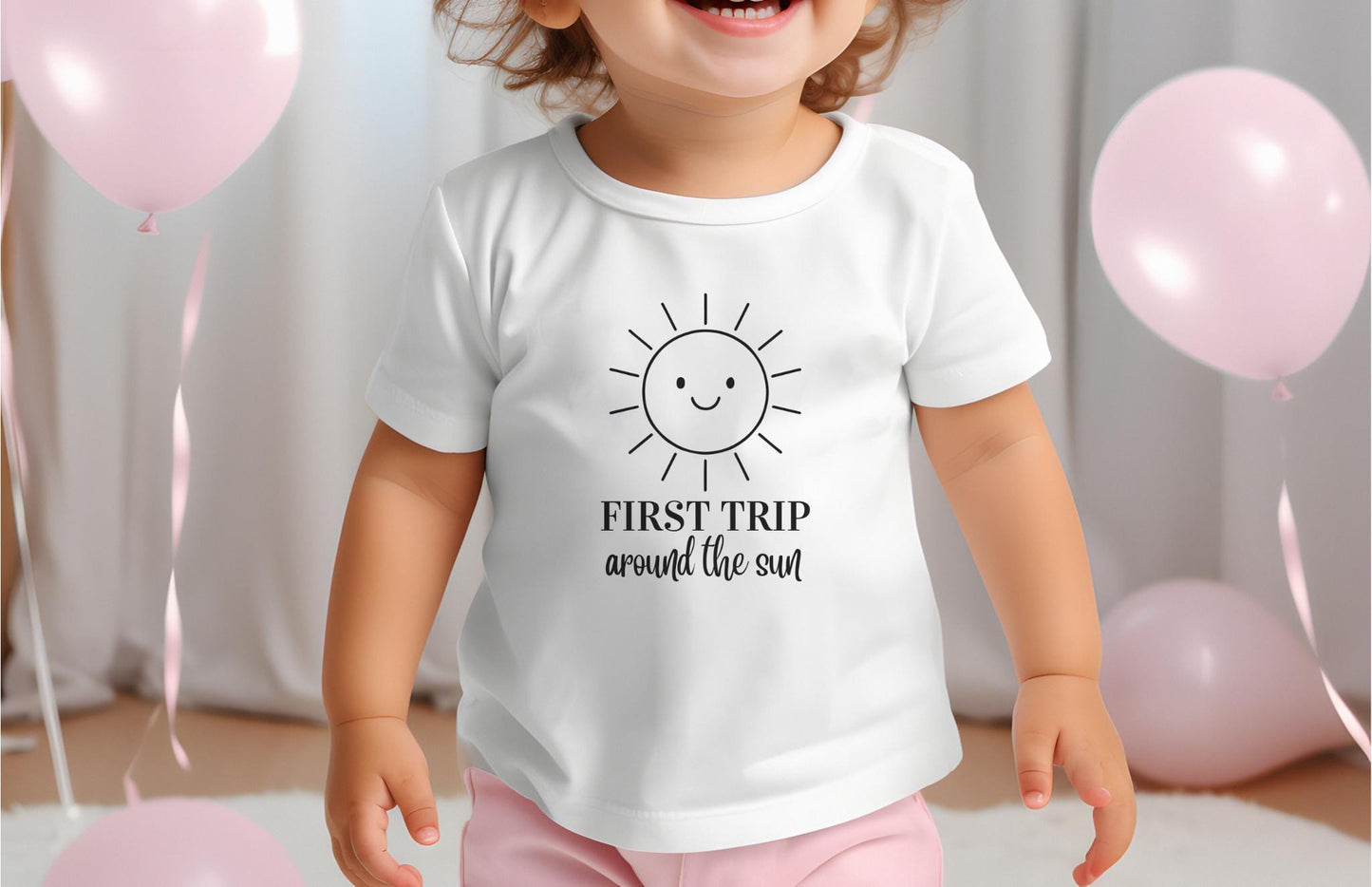 First Trip Around the Sun Frist Birthday Shirt | 1st Birthday Outfit for Boy Girl | Sunshine Birthday Tee