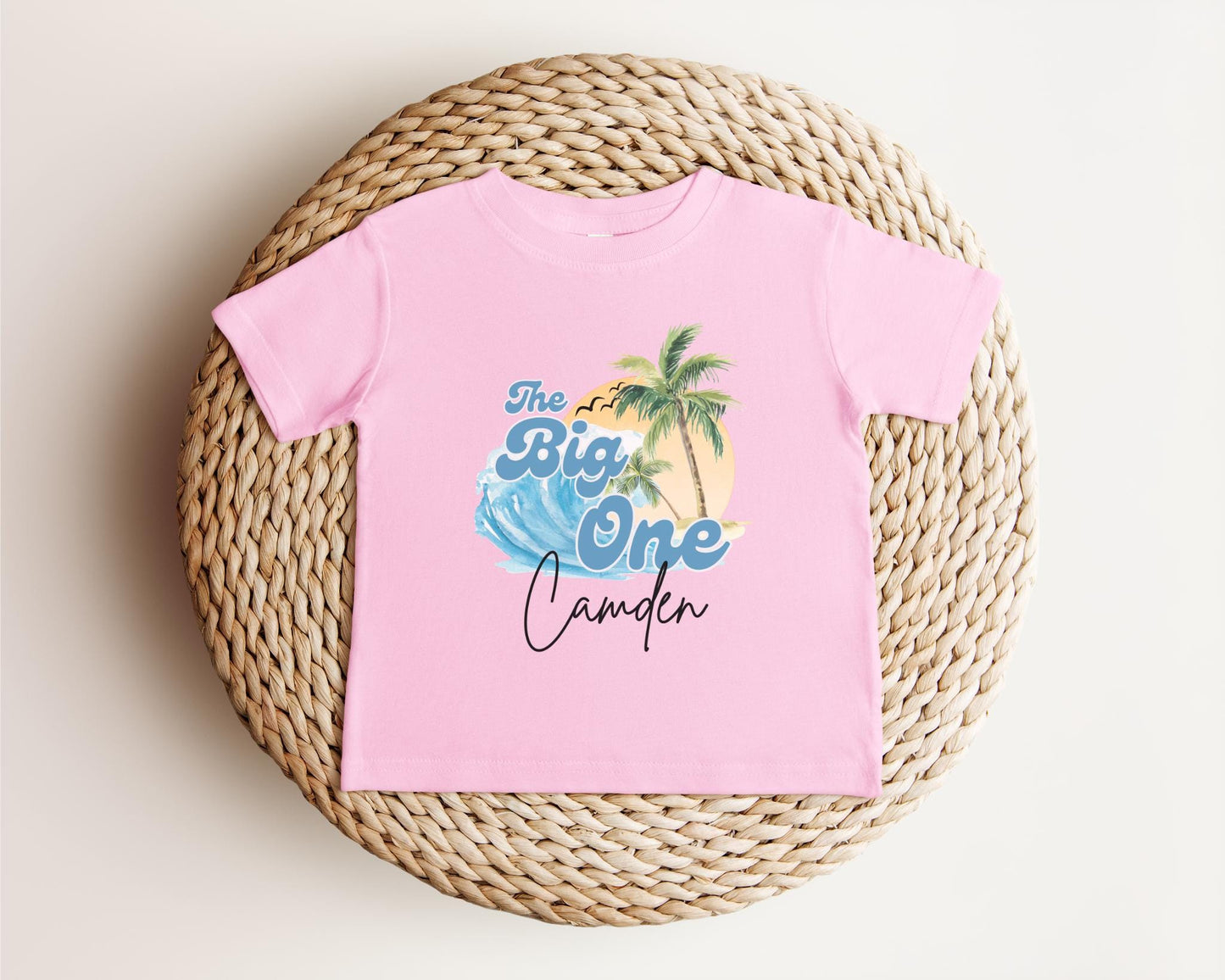 Personalized The Big One First Birthday Shirt | Surfing Beach Theme 1st Birthday Outfit | Ocean Wave Surfer Tee