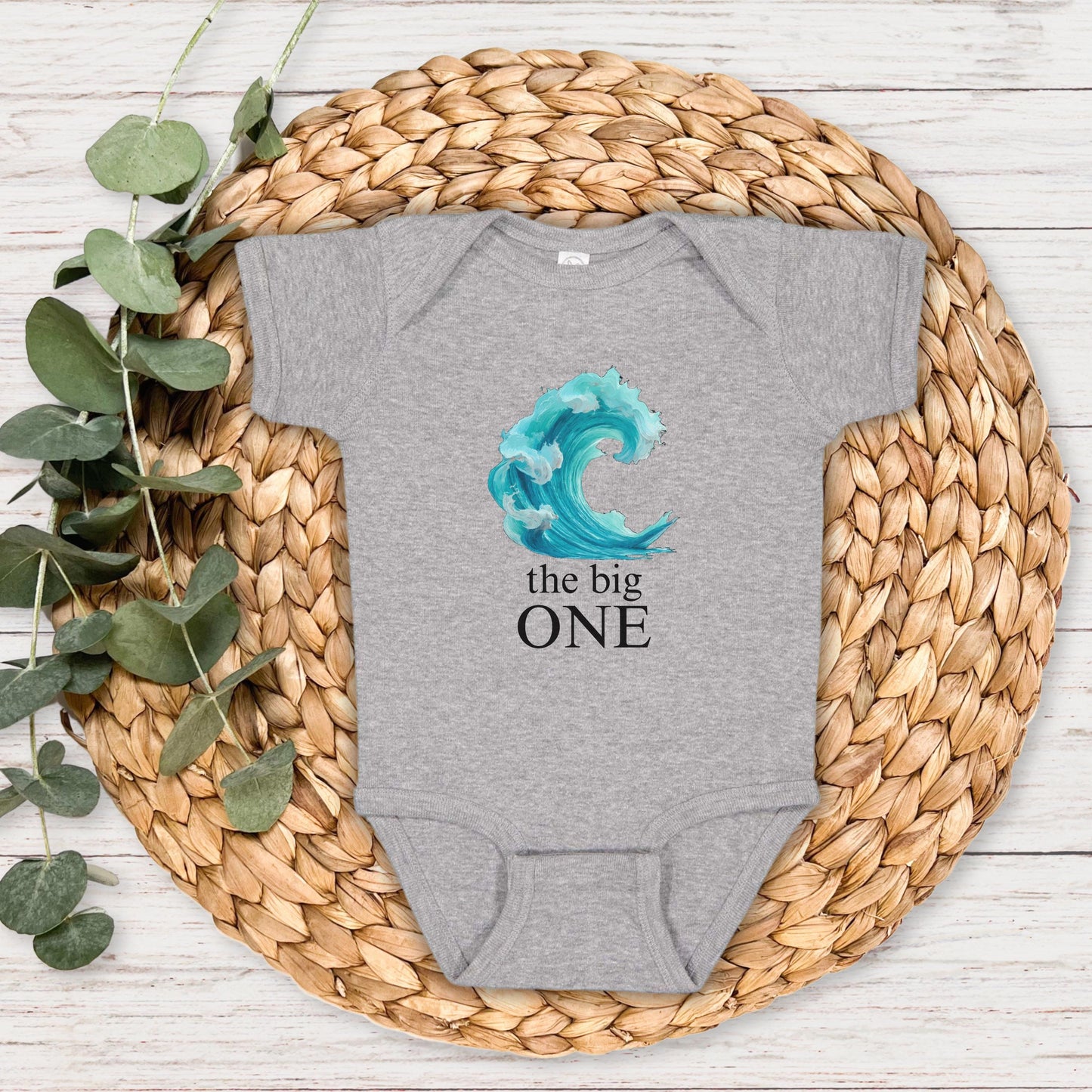The Big One First Birthday Shirt | Surf 1st Birthday Outfit | Boy Girl Surfer Birthday T-Shirt | Beach Ocean Wave Tee