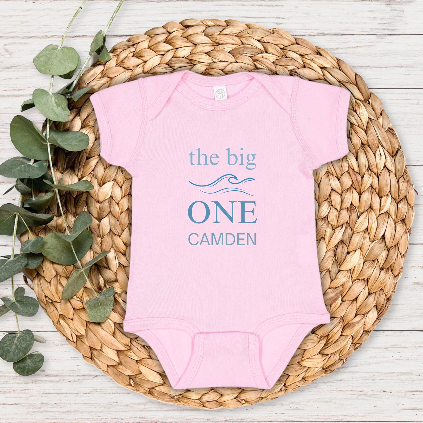 Personalized The Big One First Birthday Shirt | Surf 1st Birthday Outfit | Boy Girl Surfer Birthday T-Shirt | Beach Ocean Wave Tee