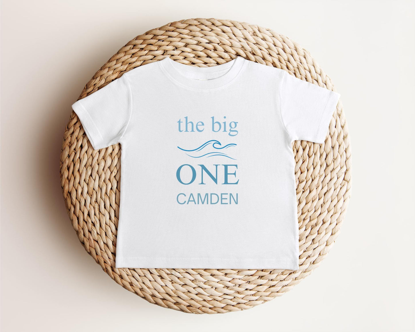 Personalized The Big One First Birthday Shirt | Surf 1st Birthday Outfit | Boy Girl Surfer Birthday T-Shirt | Beach Ocean Wave Tee