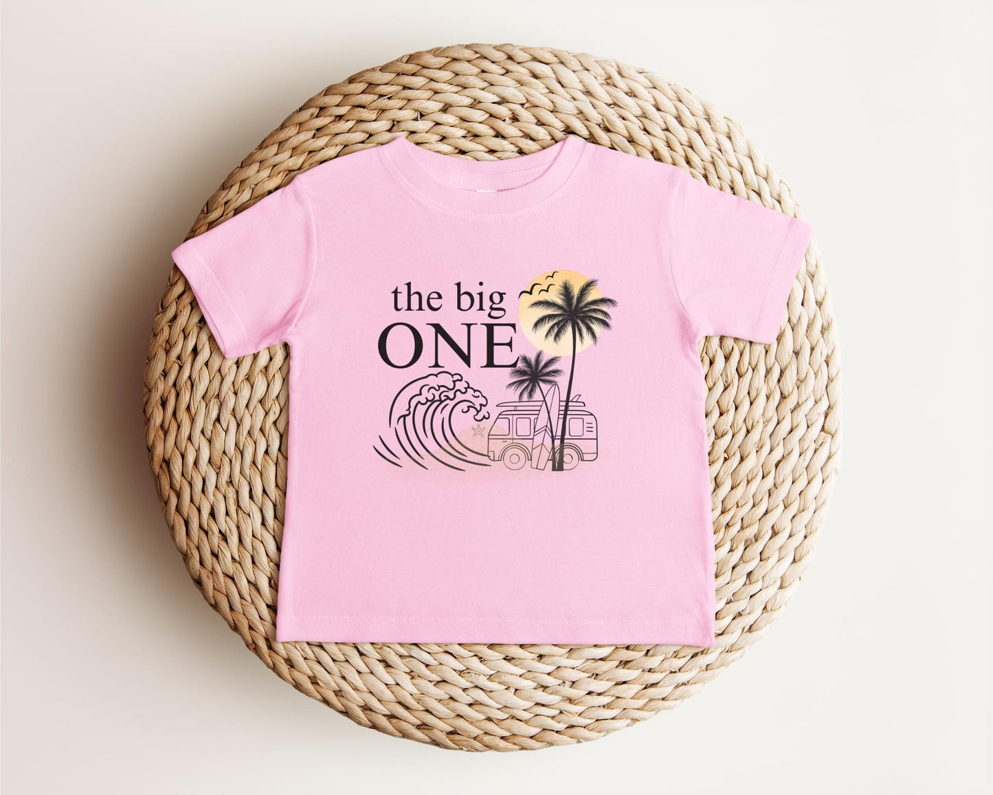 The Big One First Birthday Shirt | Surf 1st Birthday Outfit | Boy Girl Van Surfboard Beach Party | Ocean Wave Surfer Tee