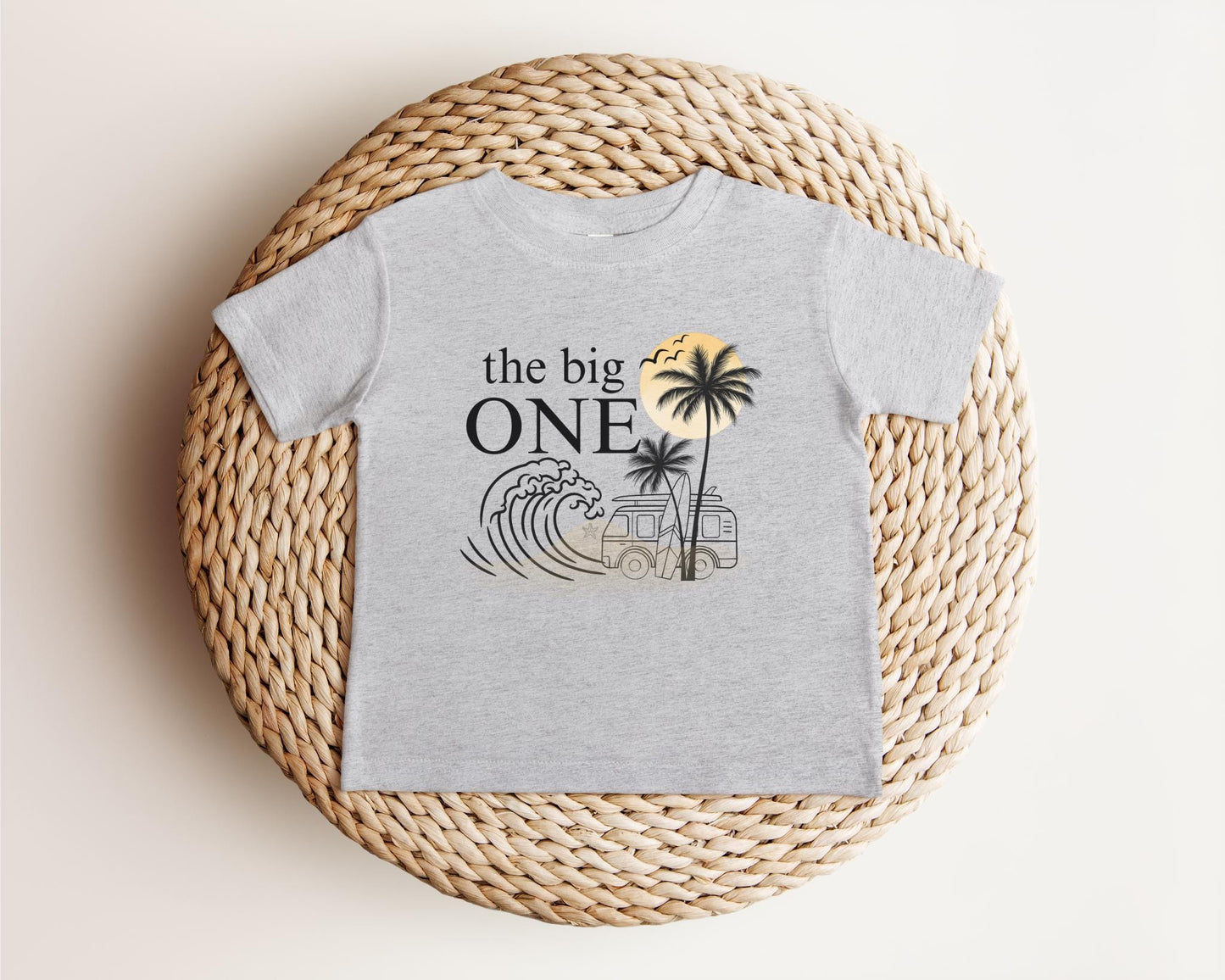 The Big One First Birthday Shirt | Surf 1st Birthday Outfit | Boy Girl Van Surfboard Beach Party | Ocean Wave Surfer Tee