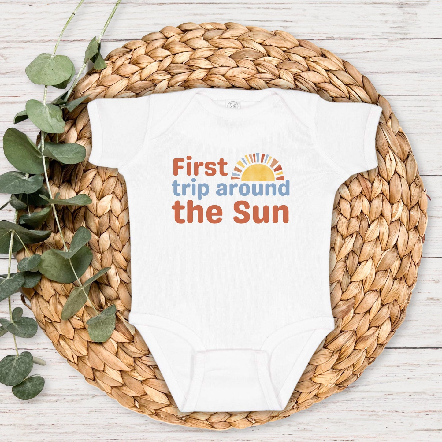 First Trip Around the Sun Frist Birthday Shirt | 1st Birthday Outfit for Boy | Boho Retro Sunshine Birthday Tee