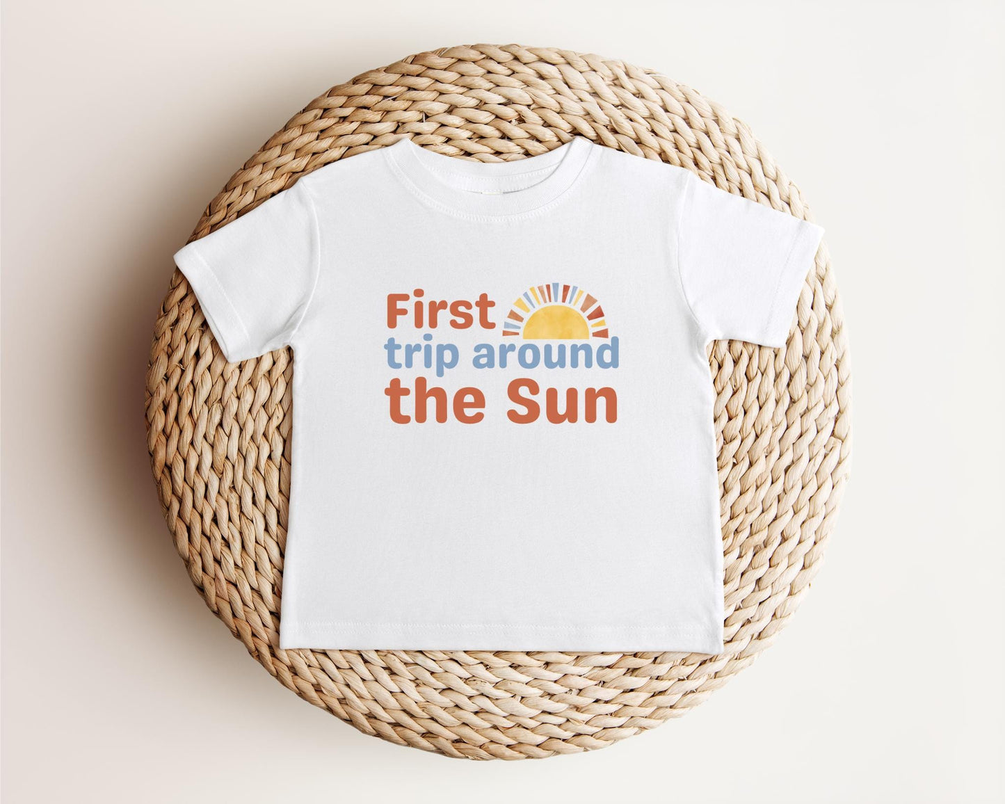 First Trip Around the Sun Frist Birthday Shirt | 1st Birthday Outfit for Boy | Boho Retro Sunshine Birthday Tee