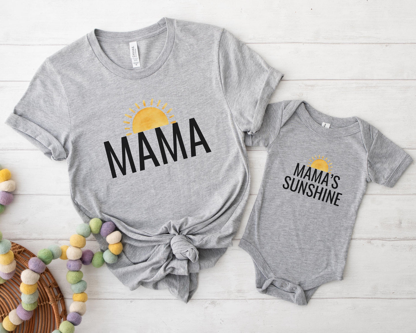 Mommy and Me Matching Set | Mommy's Sunshine | Retro Mama and Baby Shirts | New Mom |  Mother's Day Gift