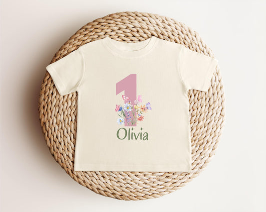 Personalized Wildflower First Birthday Shirt | Floral 1st Birthday Baby Bodysuit | One Birthday Baby Outift